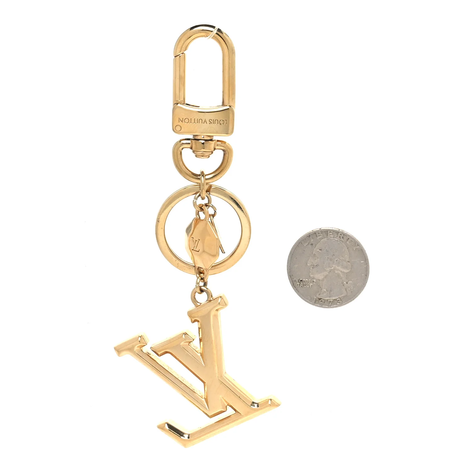 LV Facettes Bag Charm Key Holder Gold - Image 2