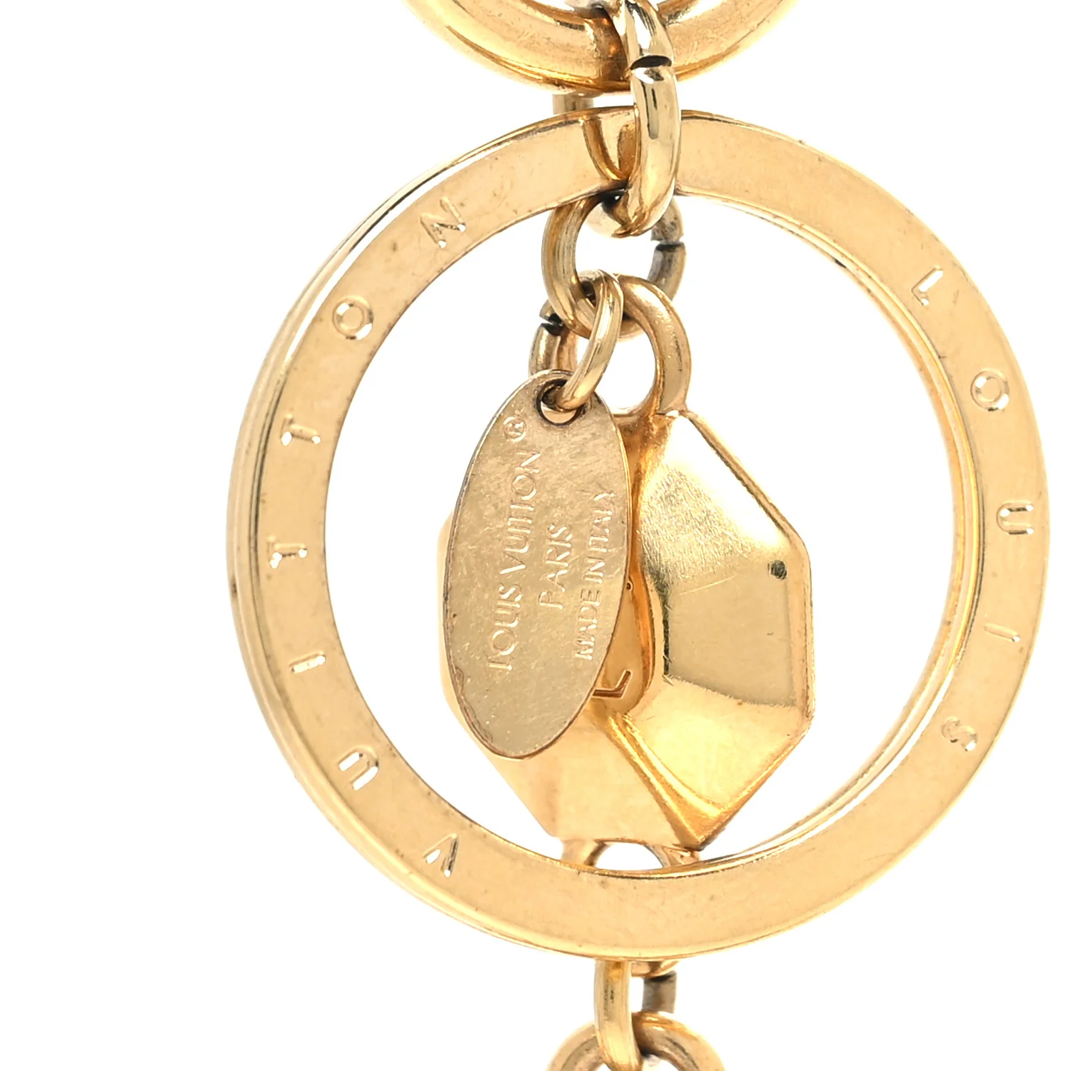 LV Facettes Bag Charm Key Holder Gold - Image 3