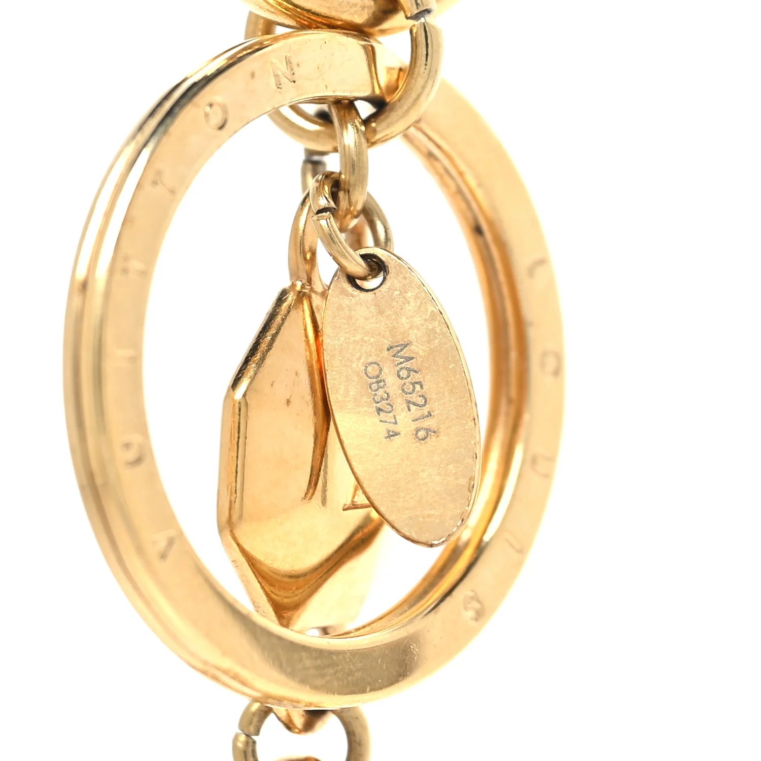 LV Facettes Bag Charm Key Holder Gold - Image 4
