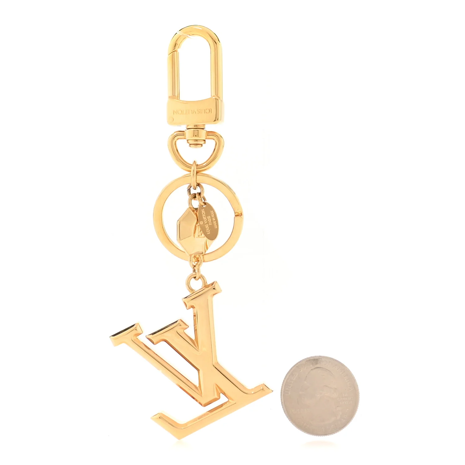 LV Facettes Bag Charm Key Holder Gold - Image 2
