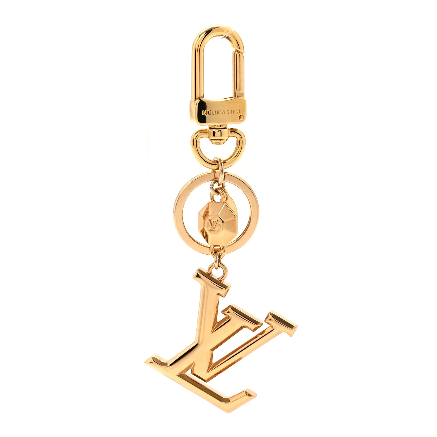 LV Facettes Bag Charm Key Holder Gold