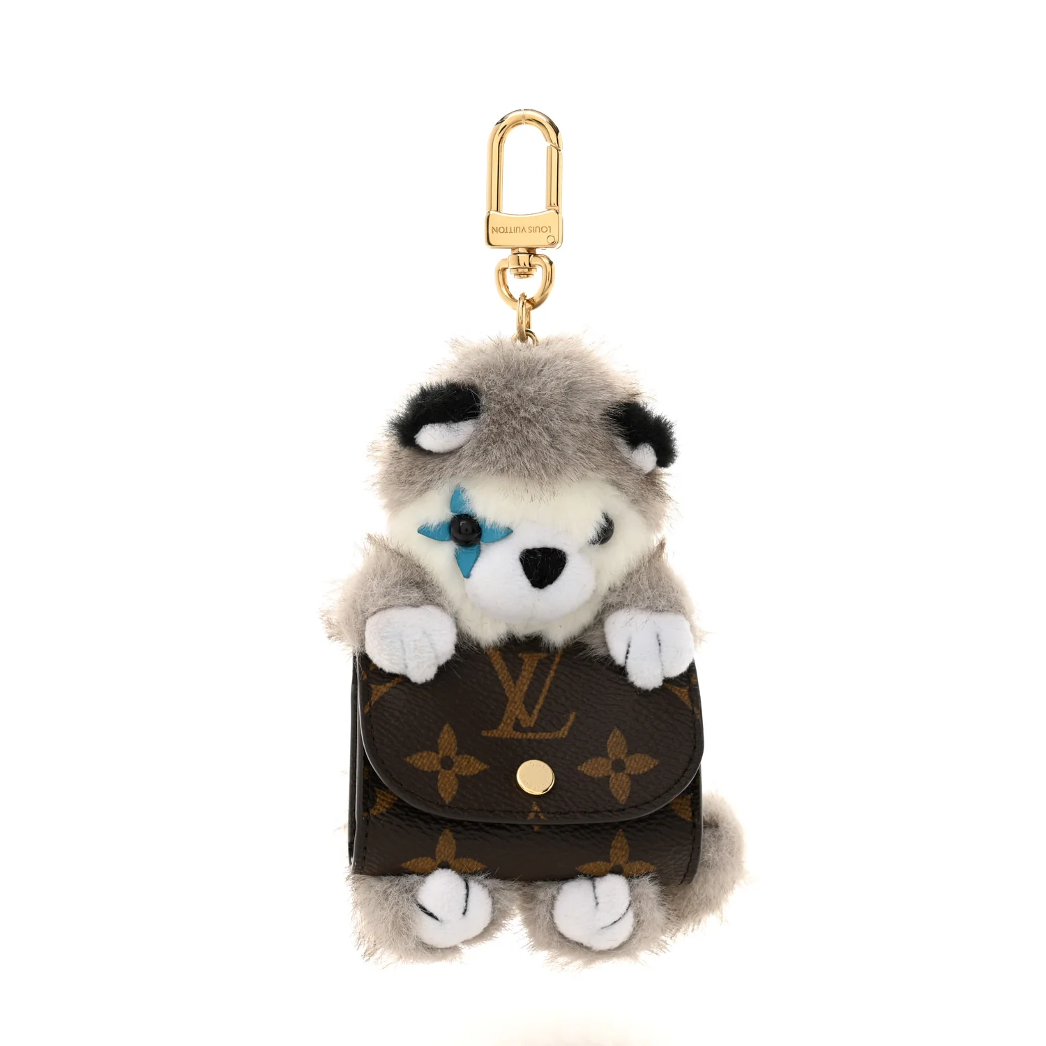 LV Monogram Cute Husky Pouch Earphones Case