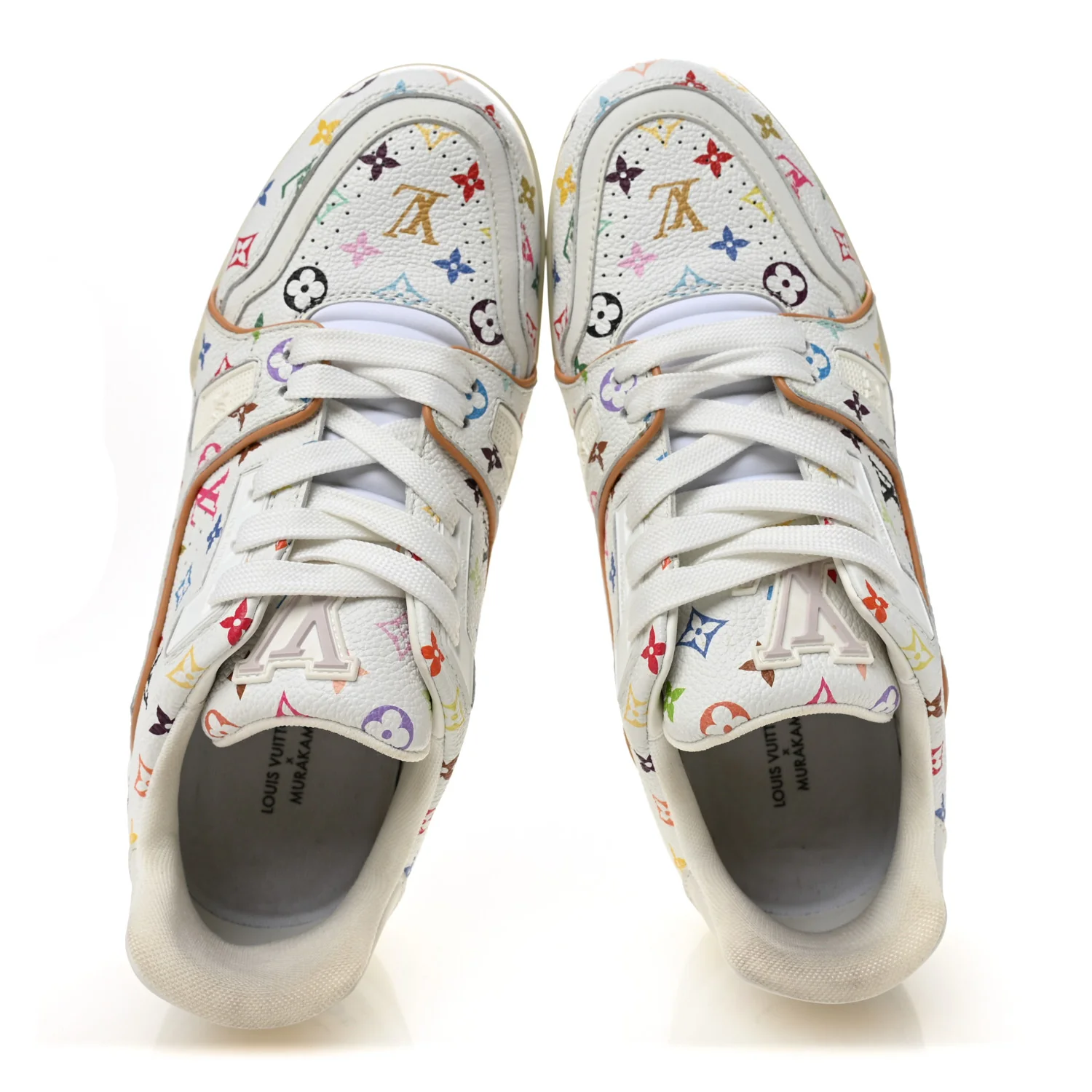 LV X TM Calfskin Monogram Multicolor Womens LV Trainer Sneakers 38 White - Image 2