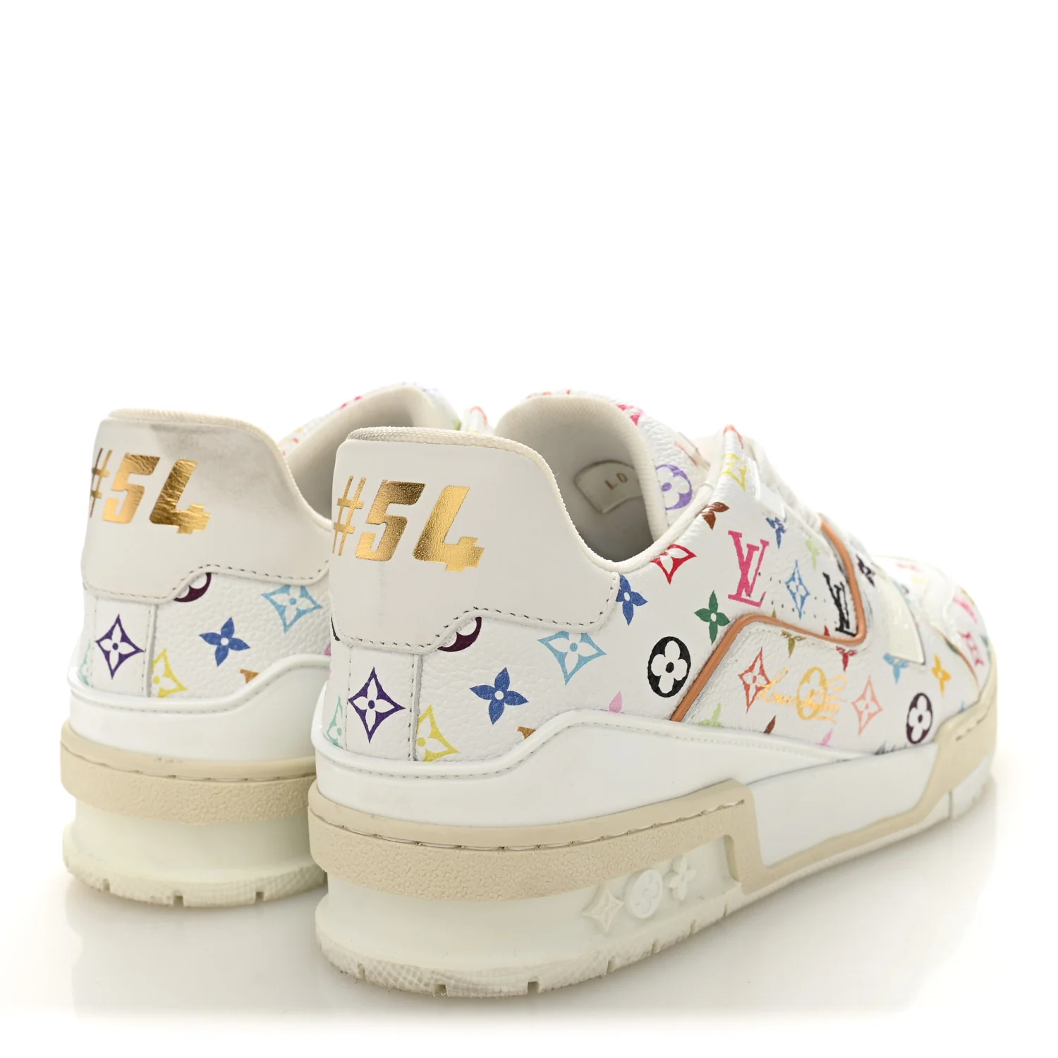 LV X TM Calfskin Monogram Multicolor Womens LV Trainer Sneakers 38 White - Image 5