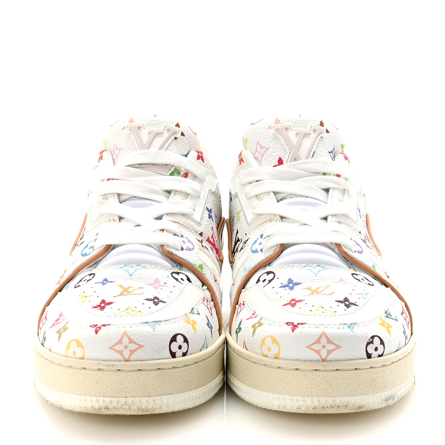 LV X TM Calfskin Monogram Multicolor Womens LV Trainer Sneakers 39 White - Image 3