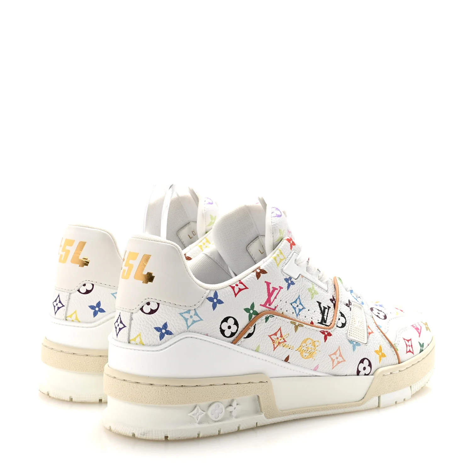 LV X TM Calfskin Monogram Multicolor Womens LV Trainer Sneakers 39 White - Image 4