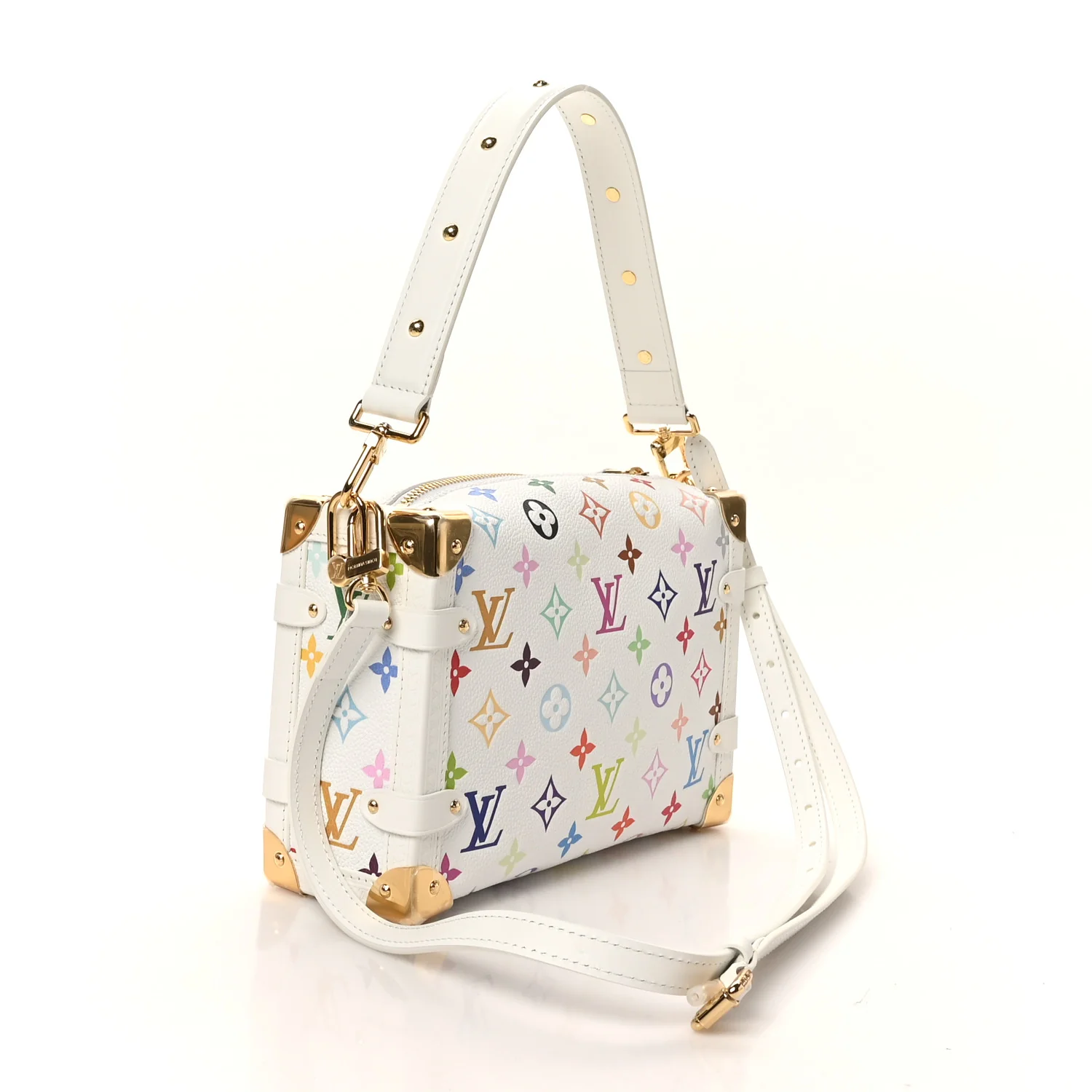 LV x TM Cowhide Monogram Multicolor Side Trunk MM White - Image 2