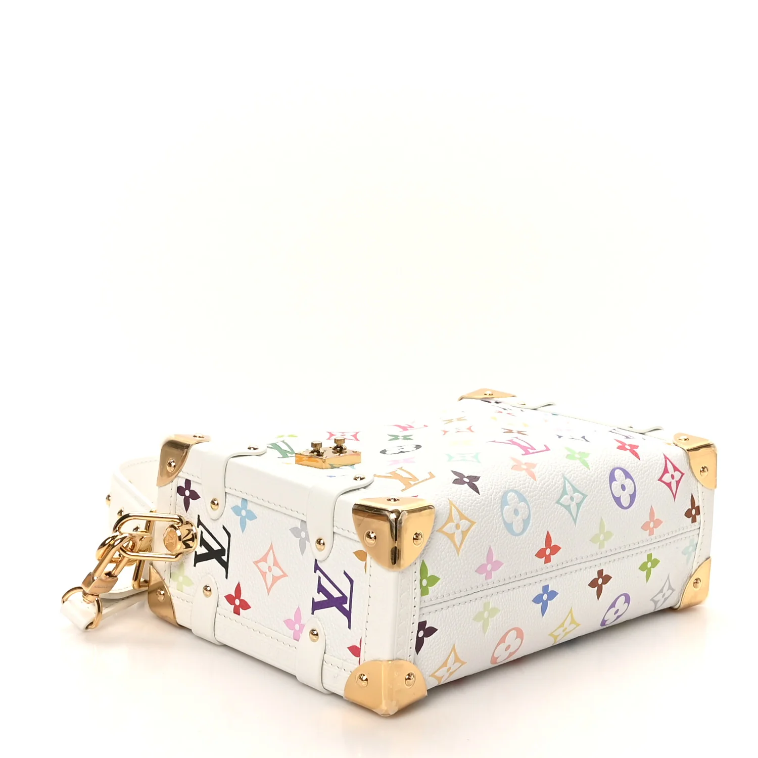LV x TM Cowhide Monogram Multicolor Side Trunk MM White - Image 4