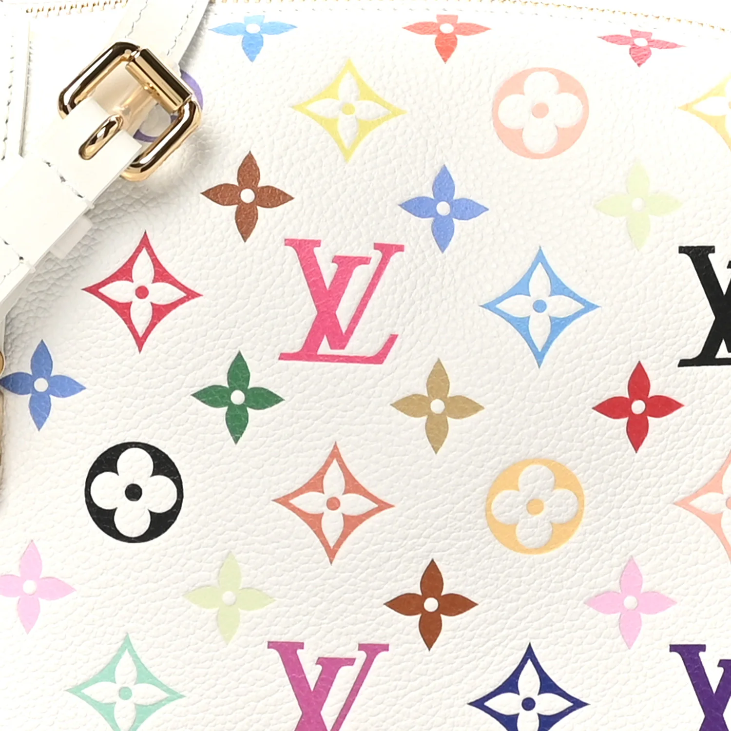 LV x TM Cowhide Monogram Multicolor Side Trunk MM White - Image 7