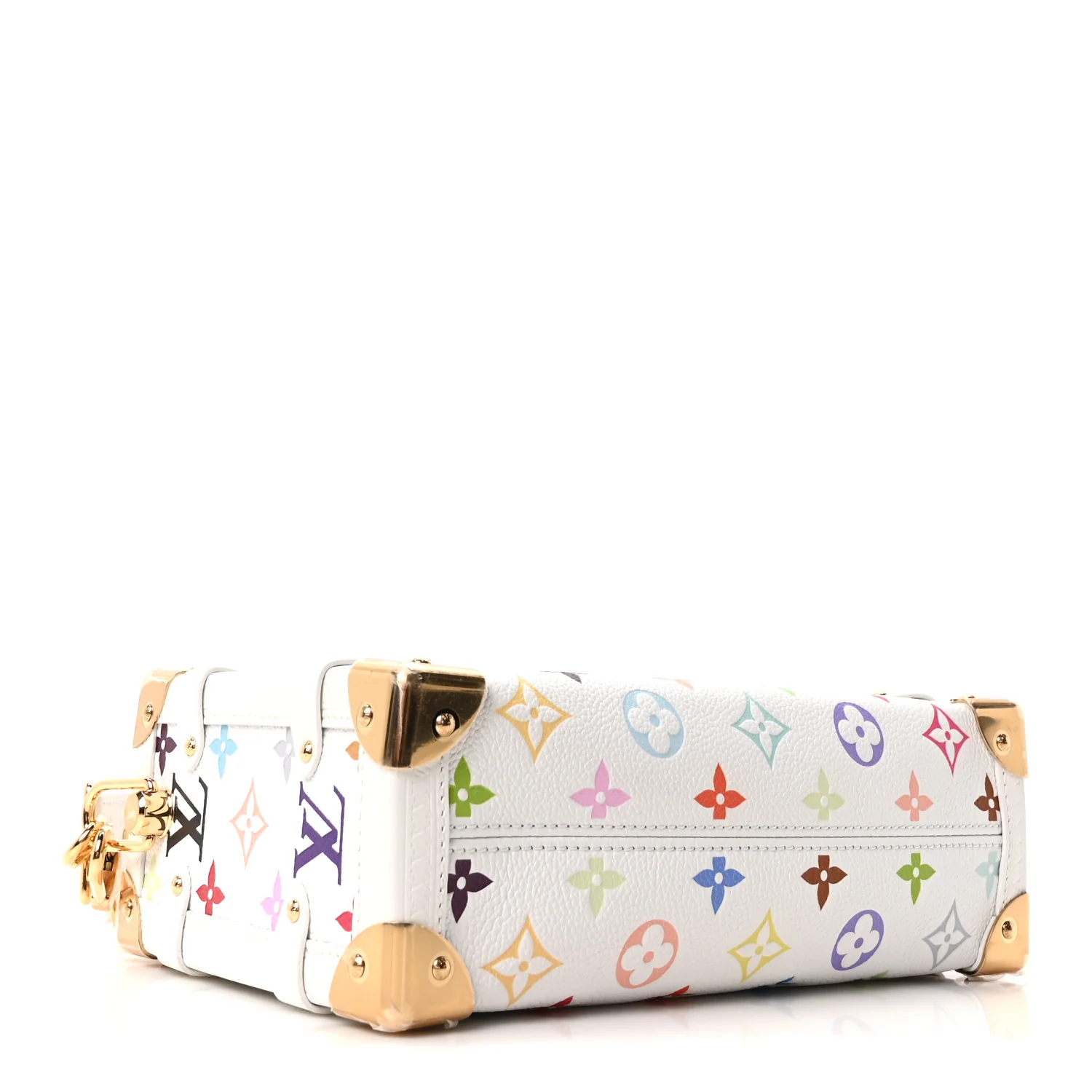 LV x TM Cowhide Monogram Multicolor Side Trunk MM White - Image 4