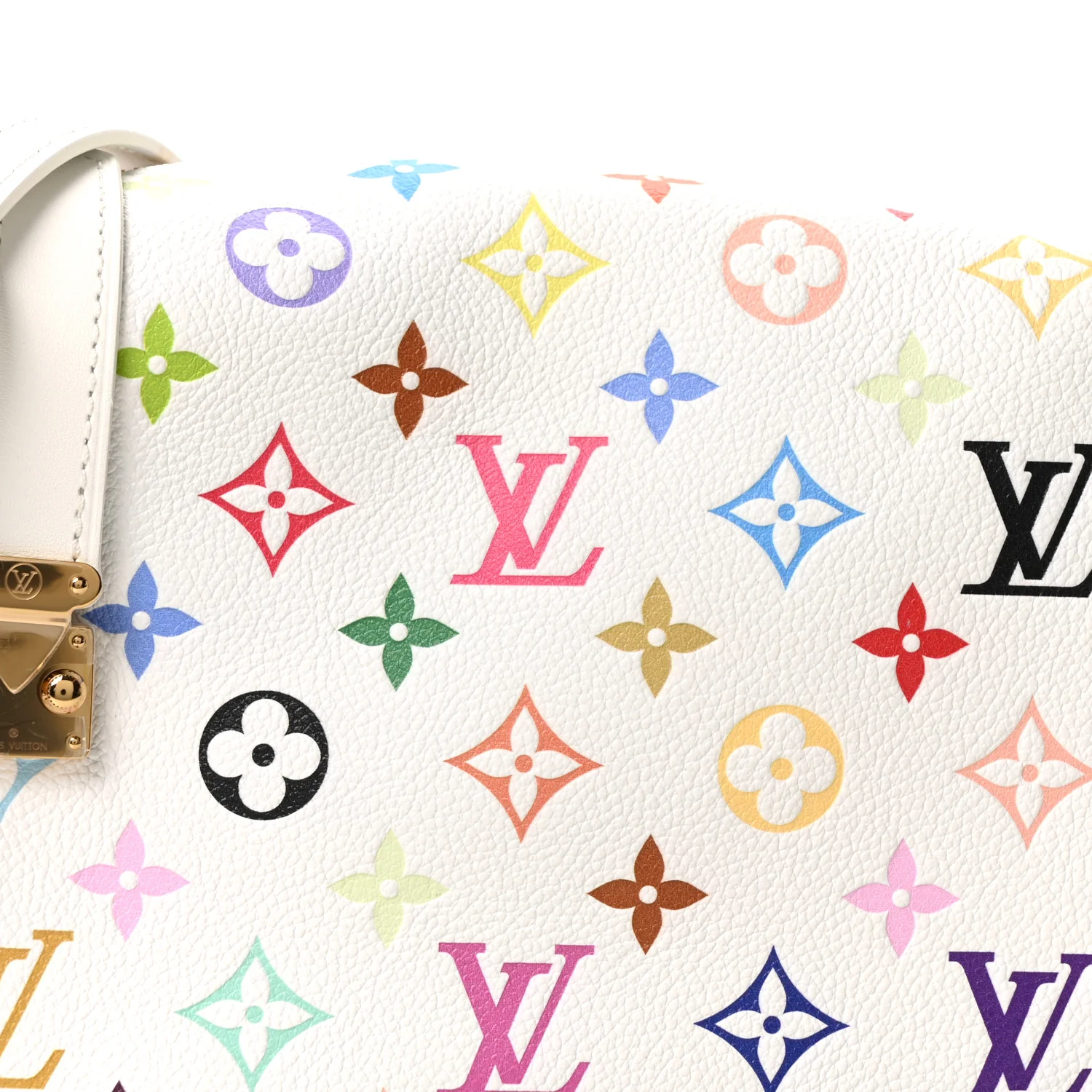 LV x TM Cowhide Monogram Multicolor Side Trunk MM White - Image 7