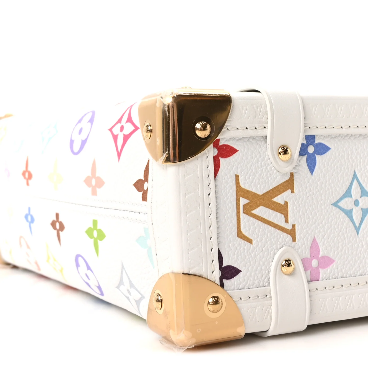 LV x TM Cowhide Monogram Multicolor Side Trunk MM White - Image 9