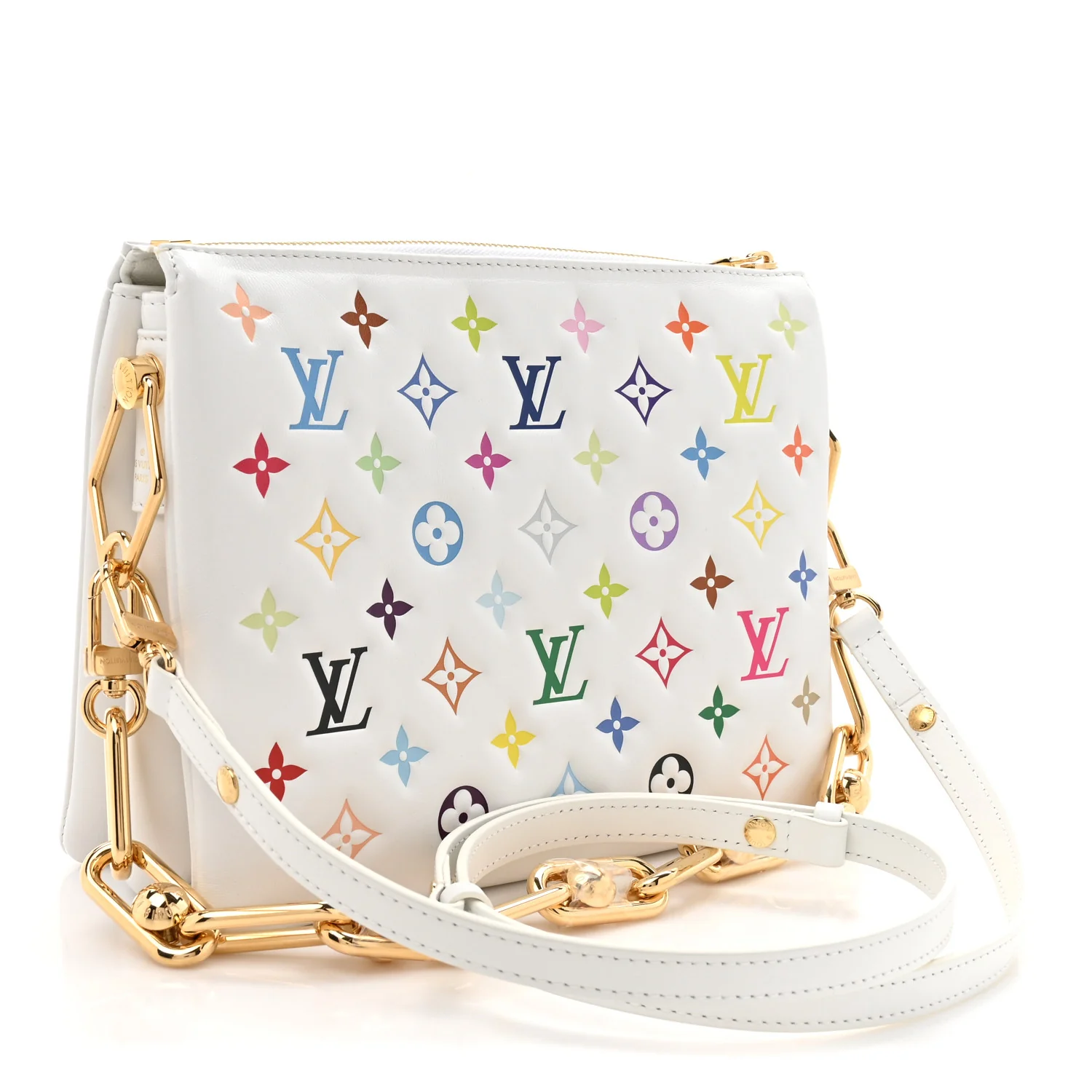 LV x TM Lambskin Embossed Monogram Coussin PM White Multicolor - Image 3