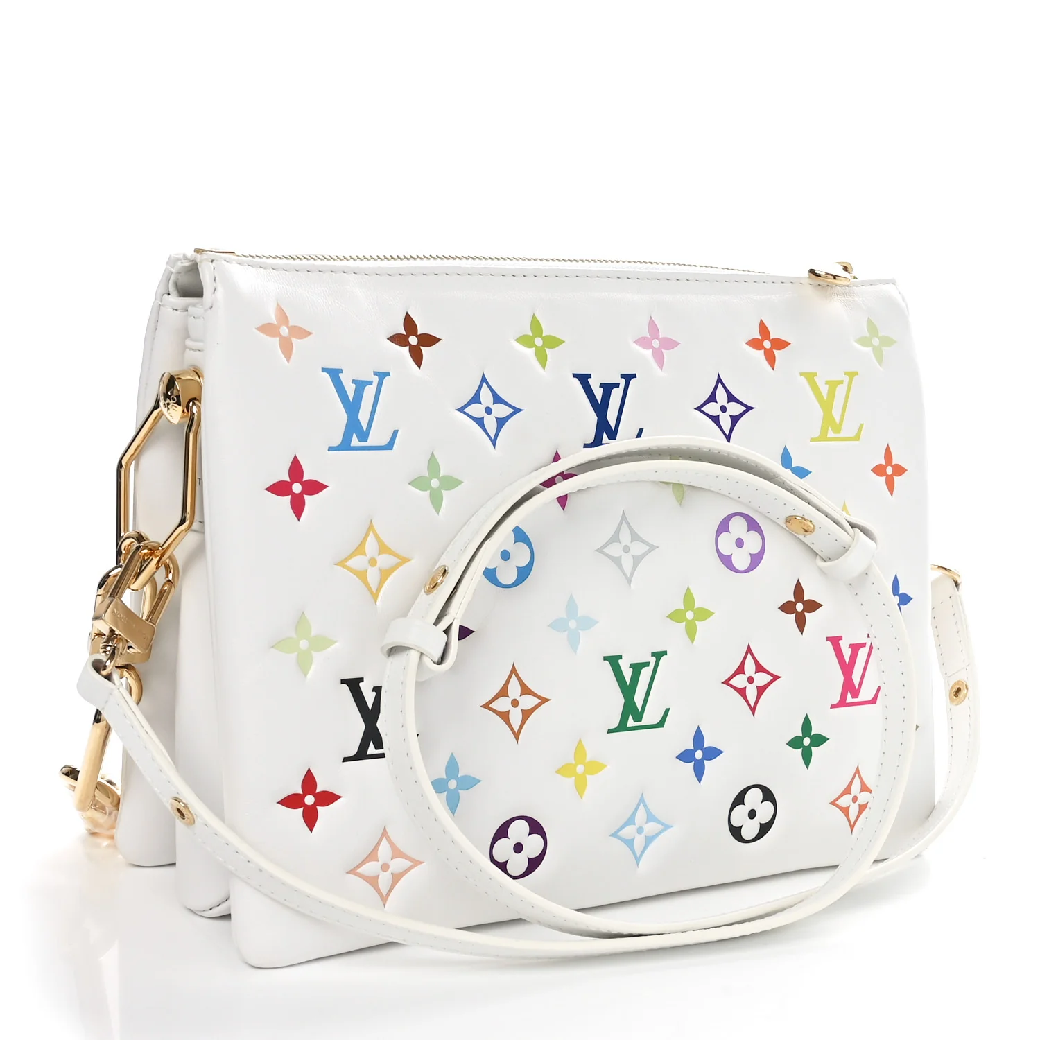 LV x TM Lambskin Embossed Monogram Coussin PM White Multicolor - Image 2