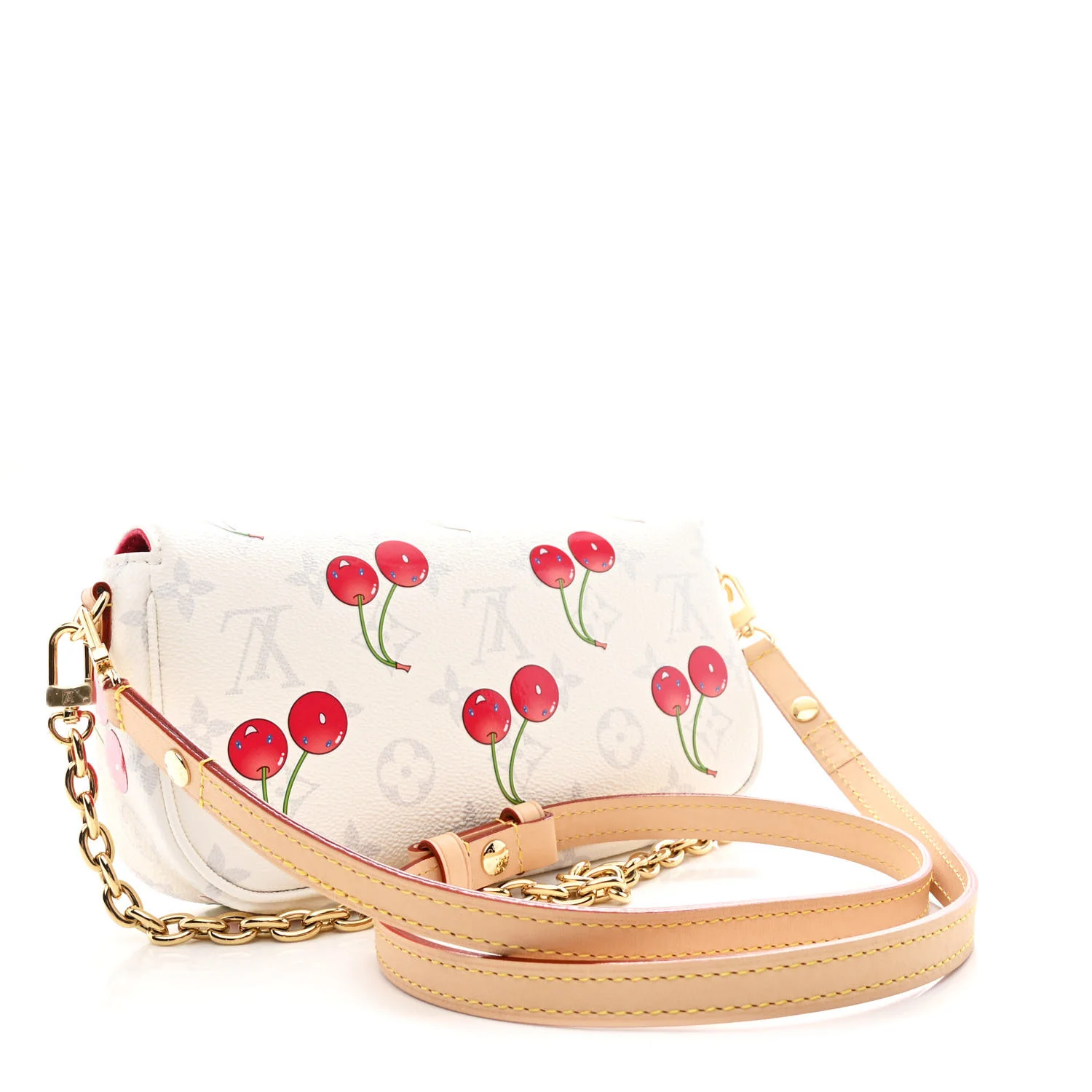 LV X TM Monogram Cerises Ivy Wallet On Chain White - Image 3