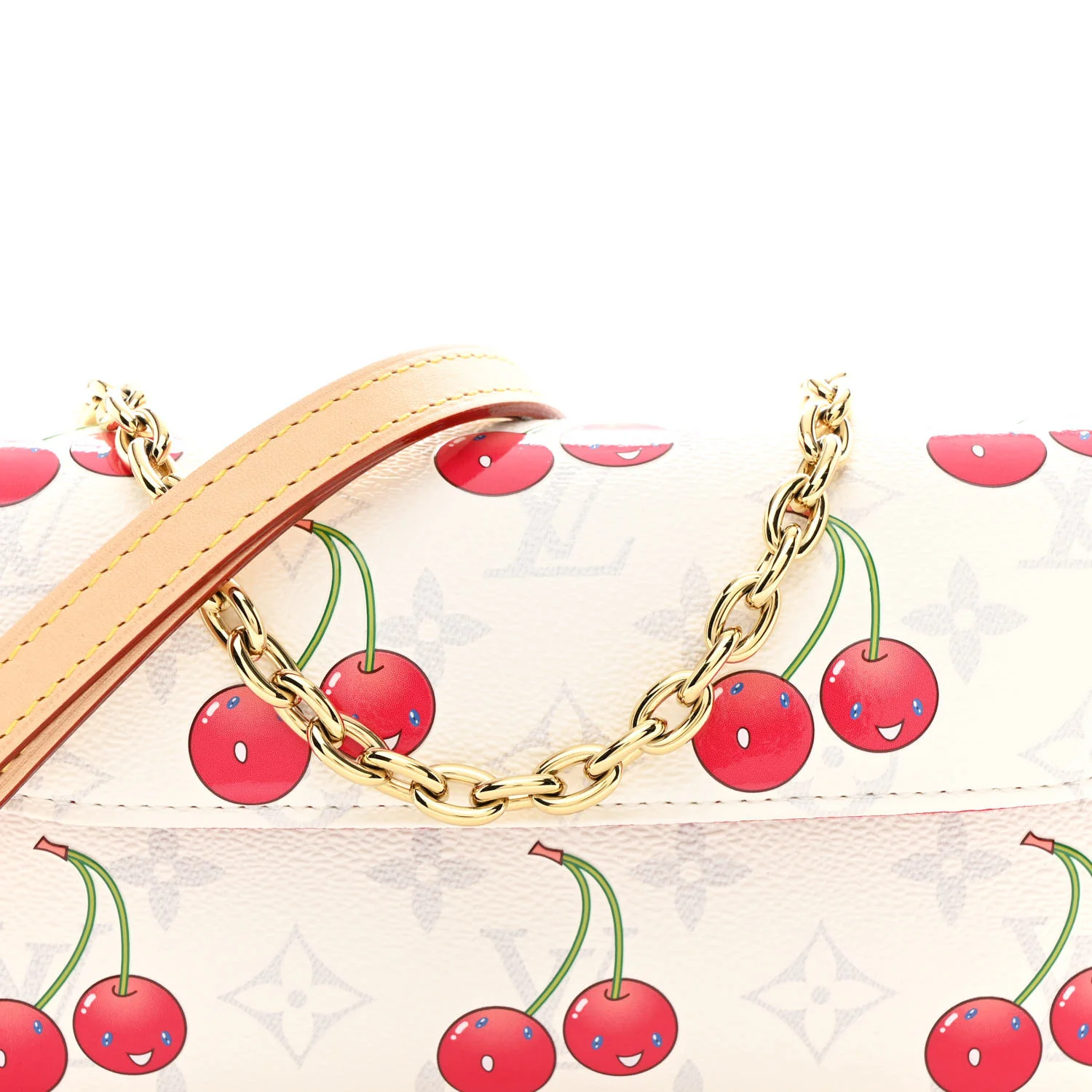 LV X TM Monogram Cerises Ivy Wallet On Chain White - Image 7