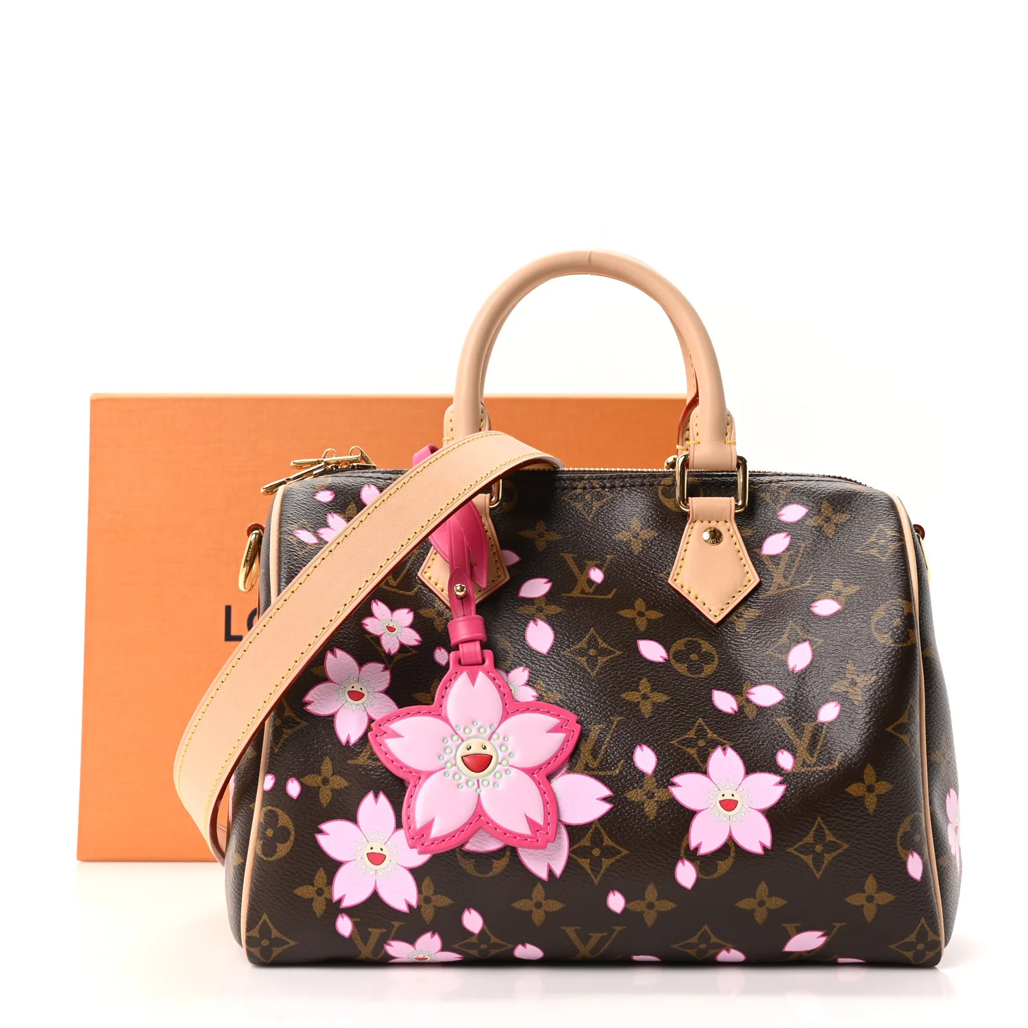 LV X TM Monogram Cherry Blossom Speedy Bandouliere 25 Sakura Brown - Image 10