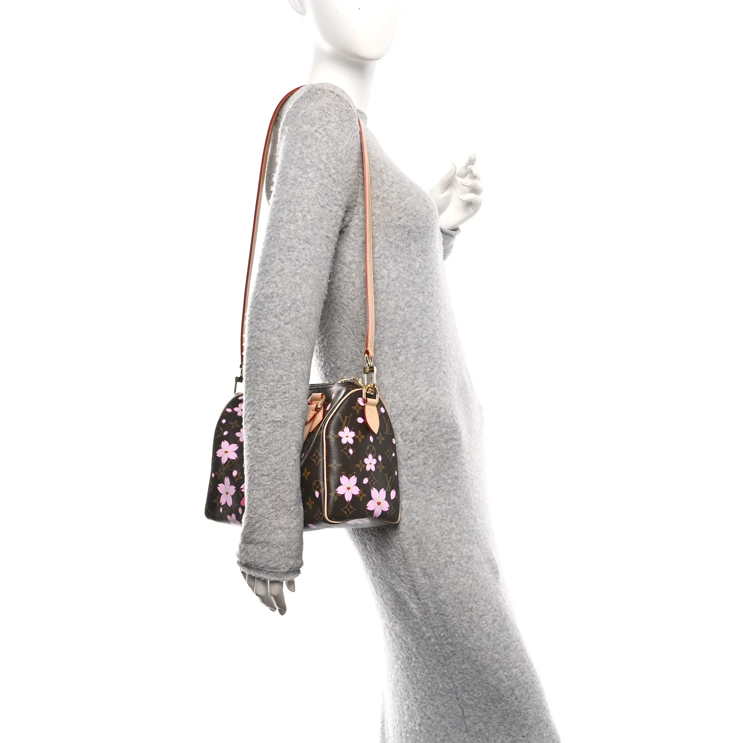 LV X TM Monogram Cherry Blossom Speedy Bandouliere 25 Sakura Brown - Image 2