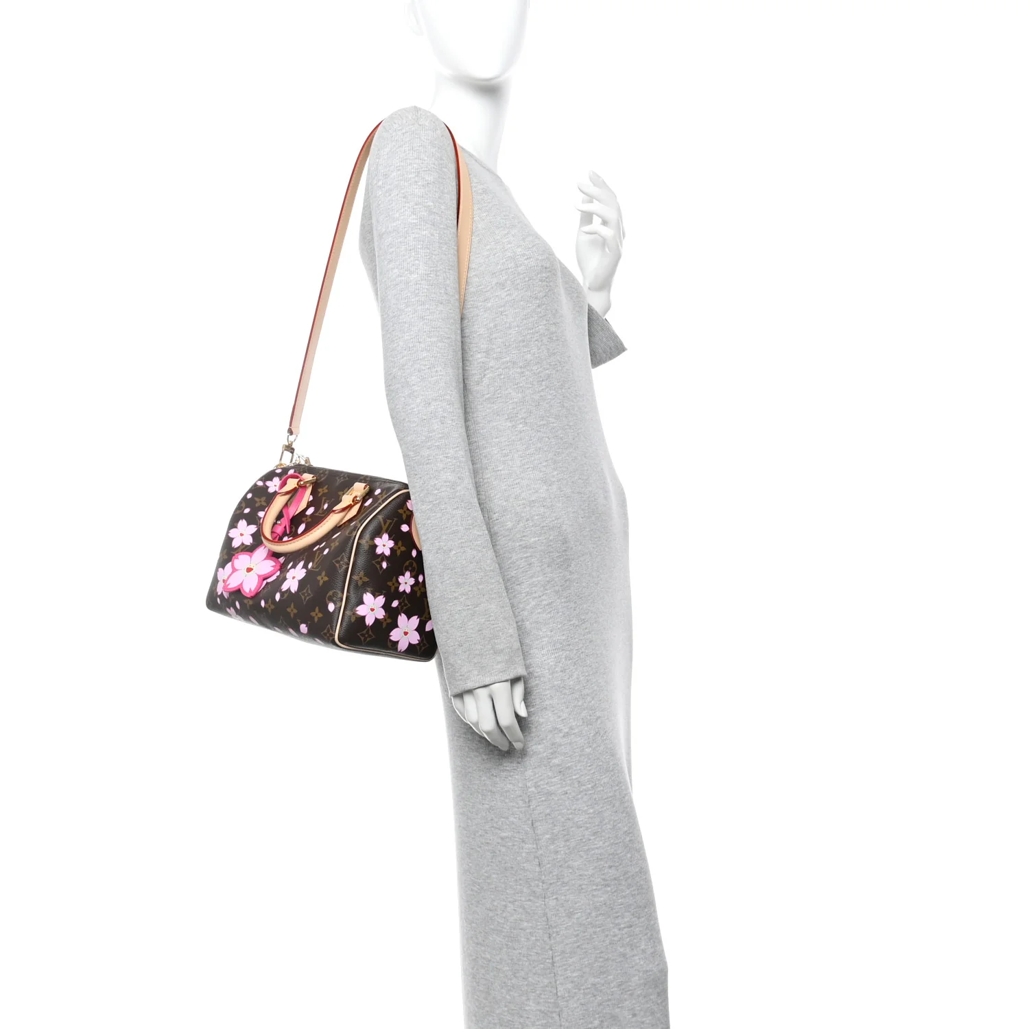 LV X TM Monogram Cherry Blossom Speedy Bandouliere 25 Sakura Brown - Image 2