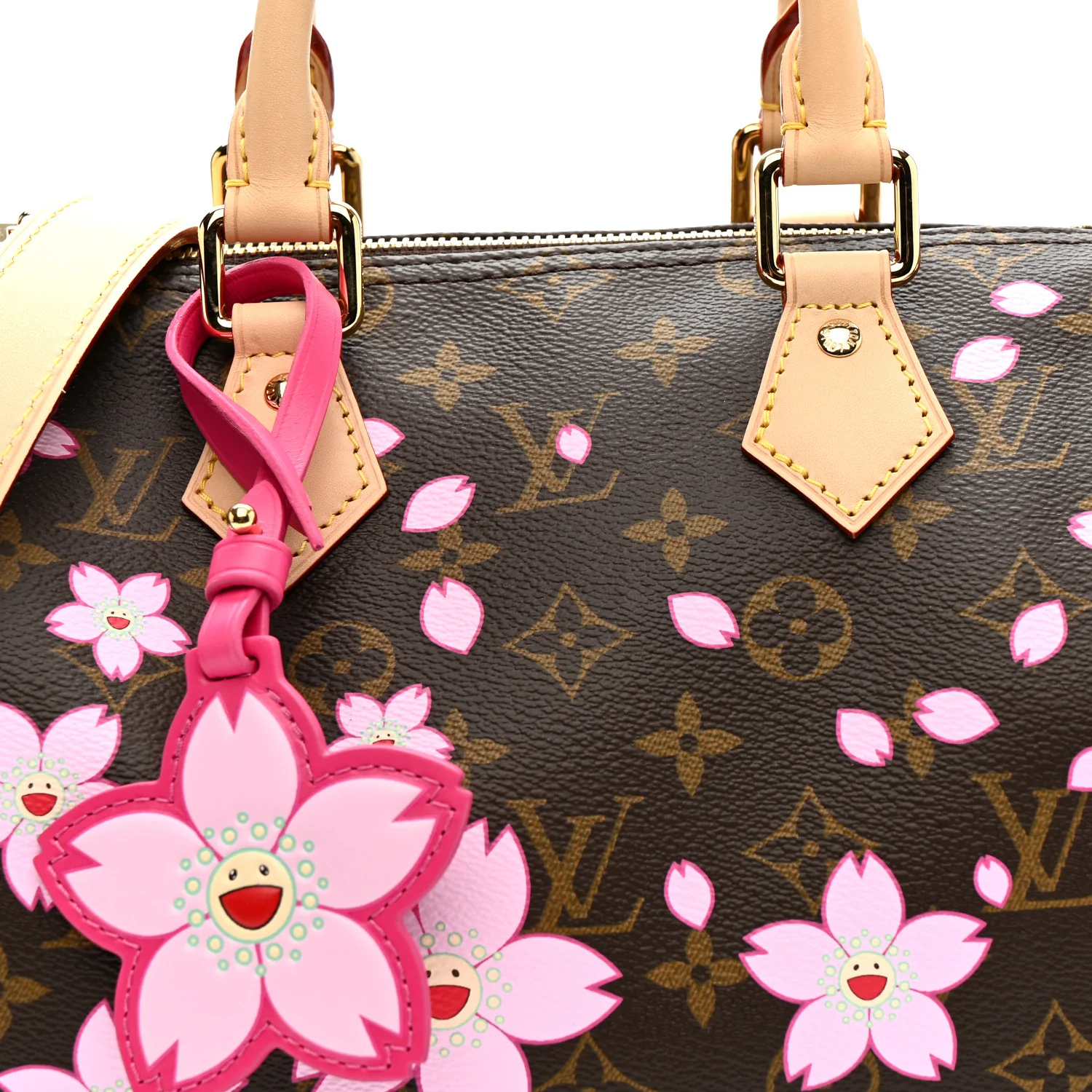 LV X TM Monogram Cherry Blossom Speedy Bandouliere 25 Sakura Brown - Image 7