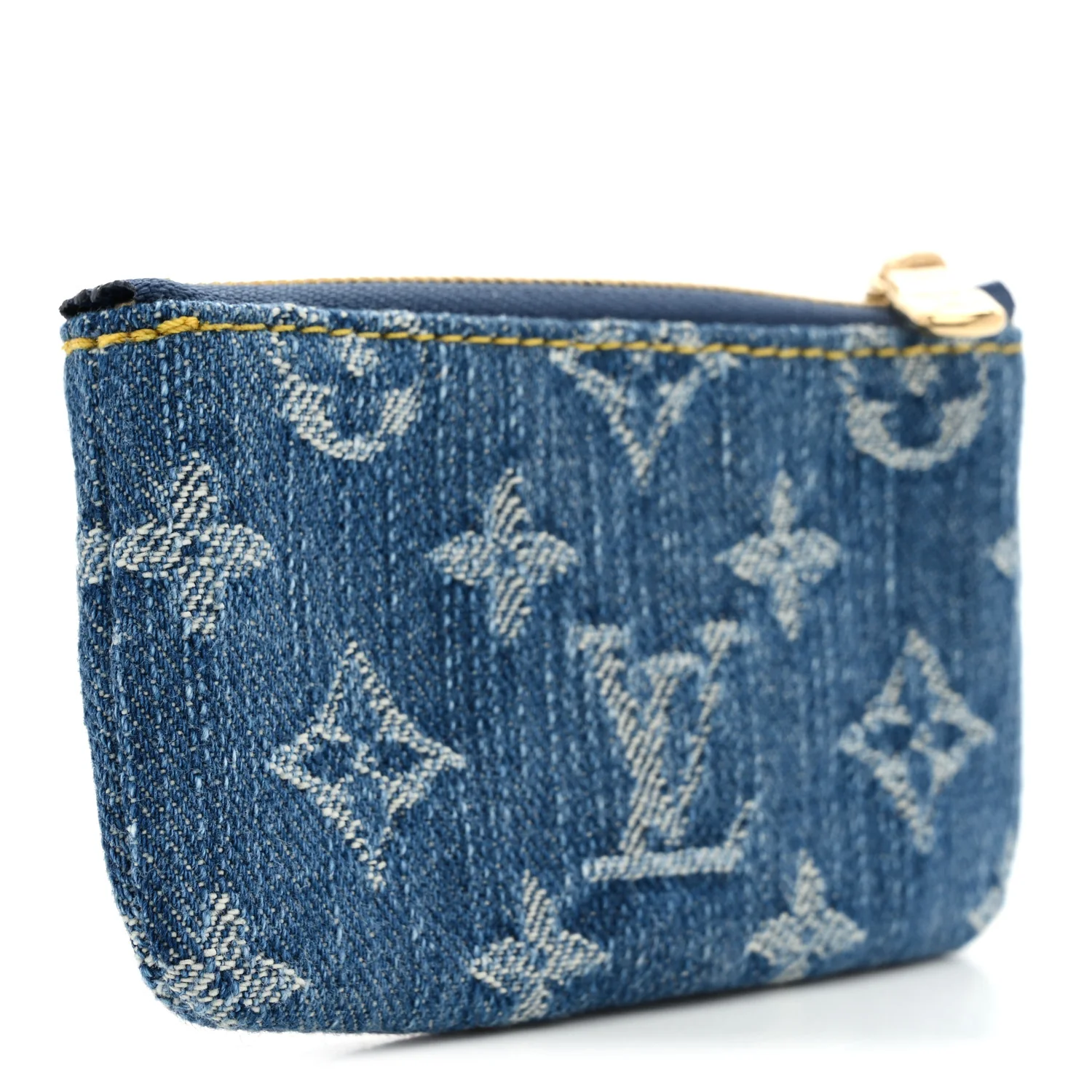 LV X TM Monogram Denim Cerises Key Pouch Blue - Image 3