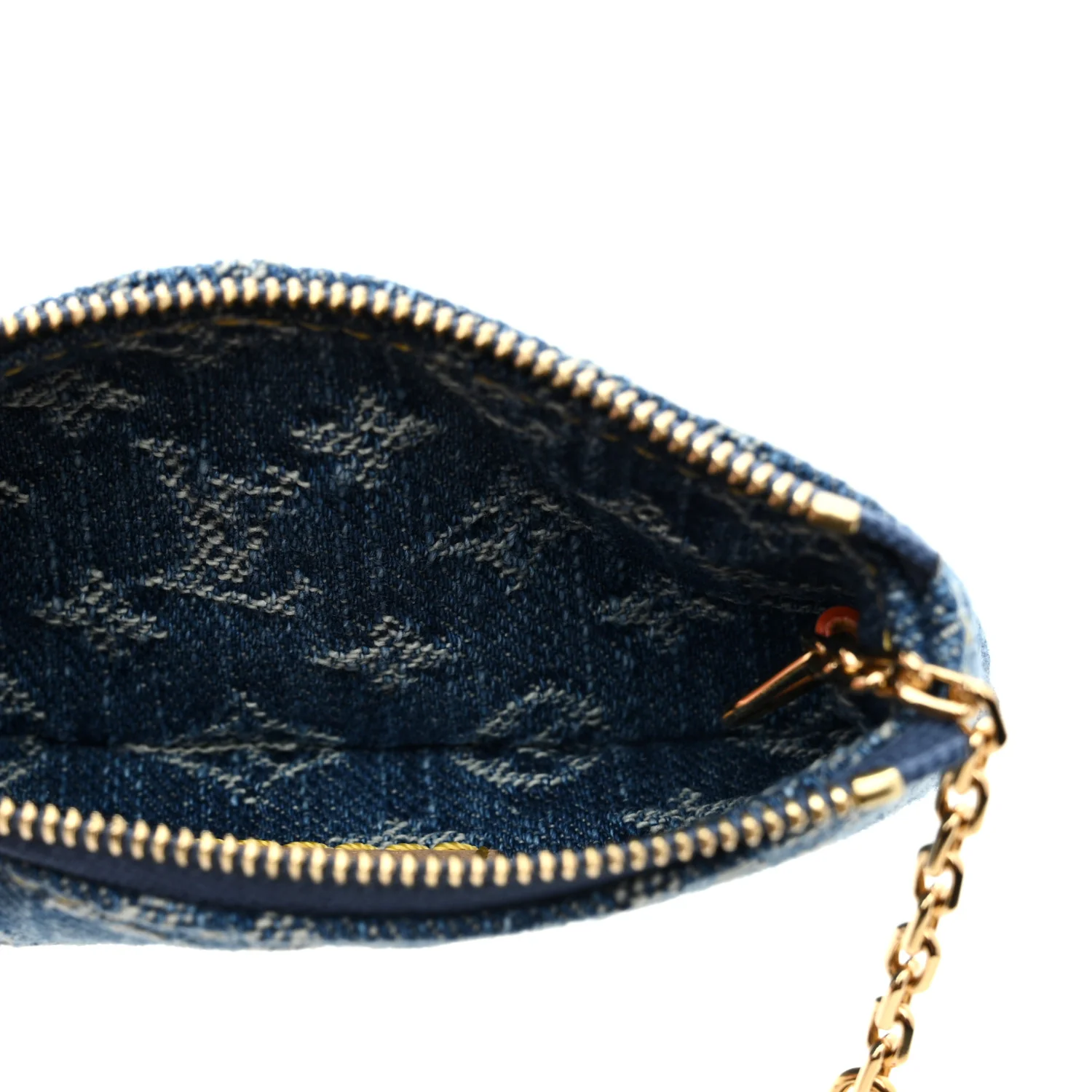 LV X TM Monogram Denim Cerises Key Pouch Blue - Image 5