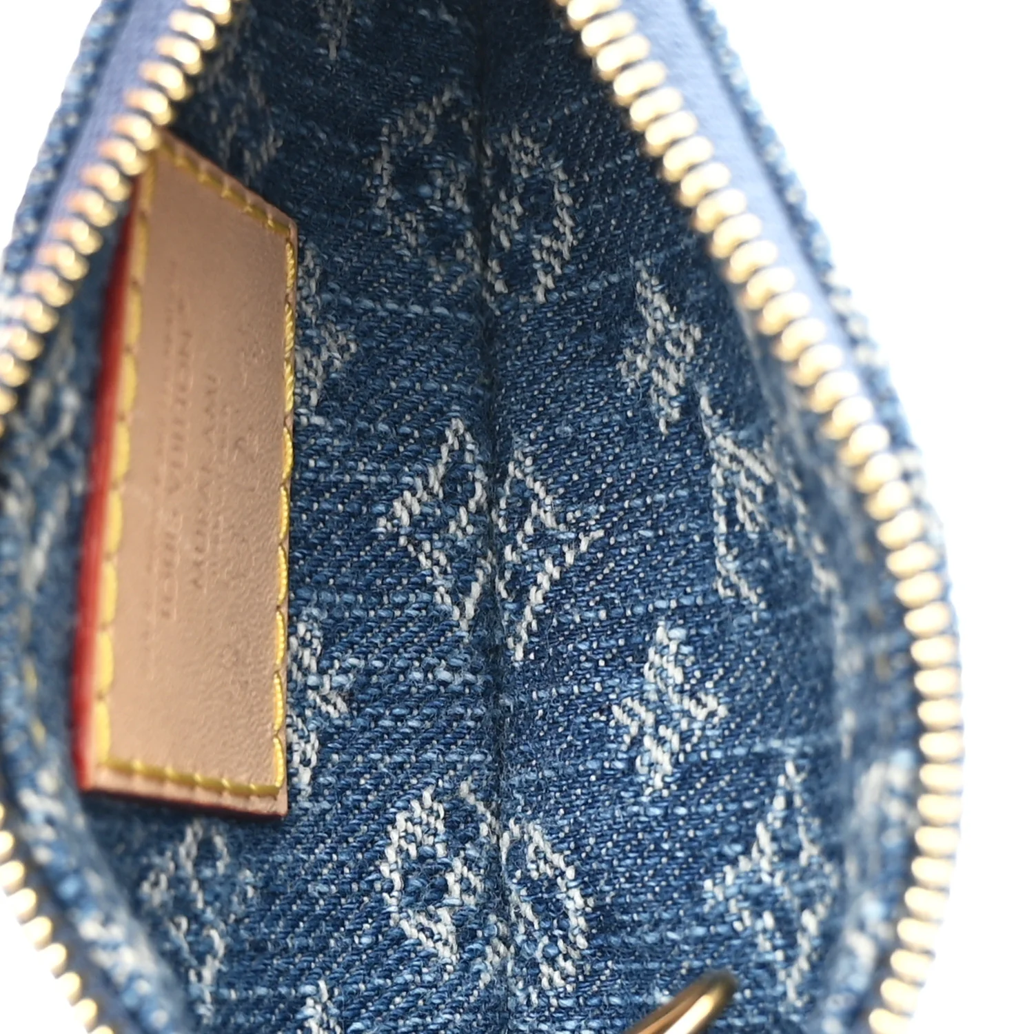 LV X TM Monogram Denim Cerises Key Pouch Blue - Image 5