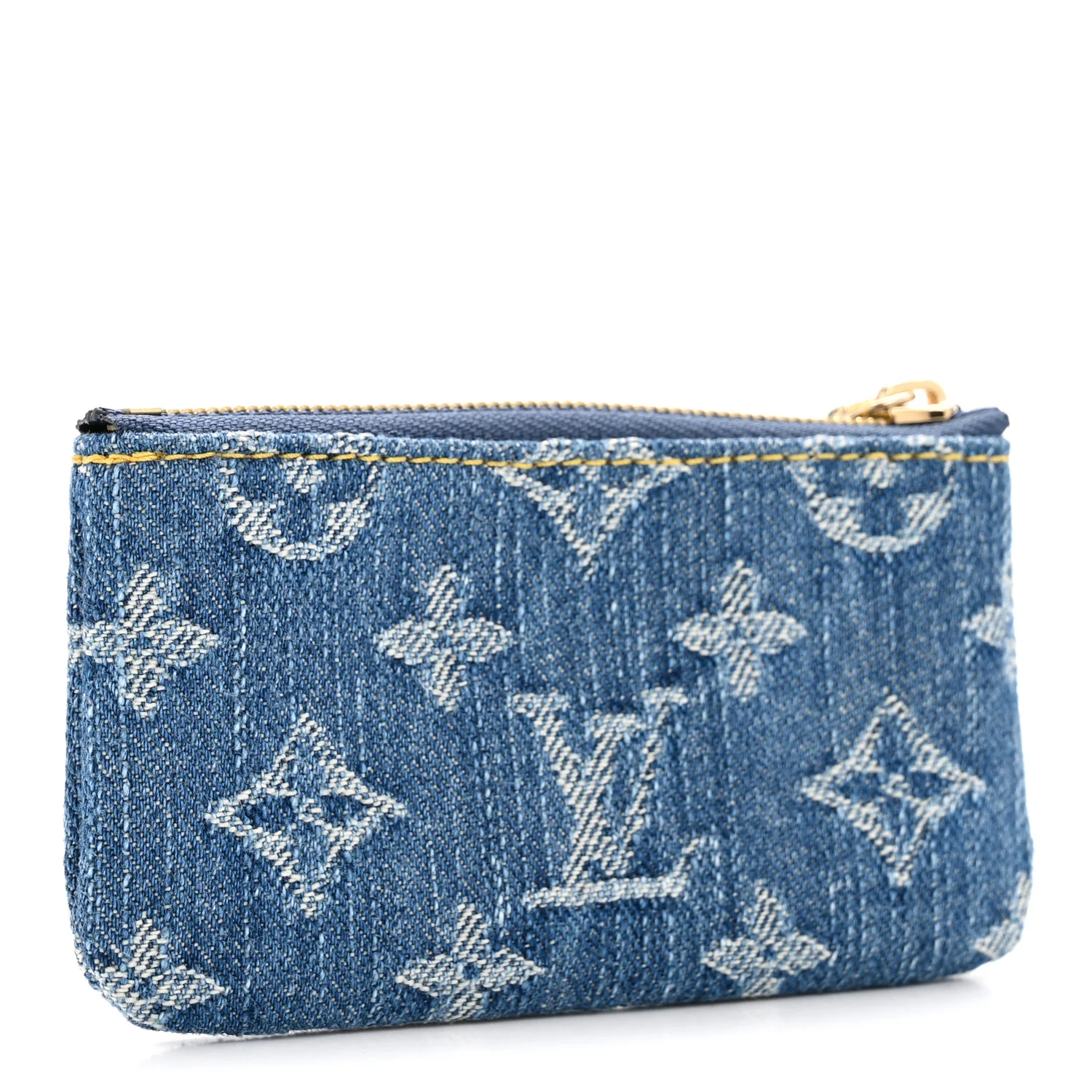 LV X TM Monogram Denim Cerises Key Pouch Blue - Image 3