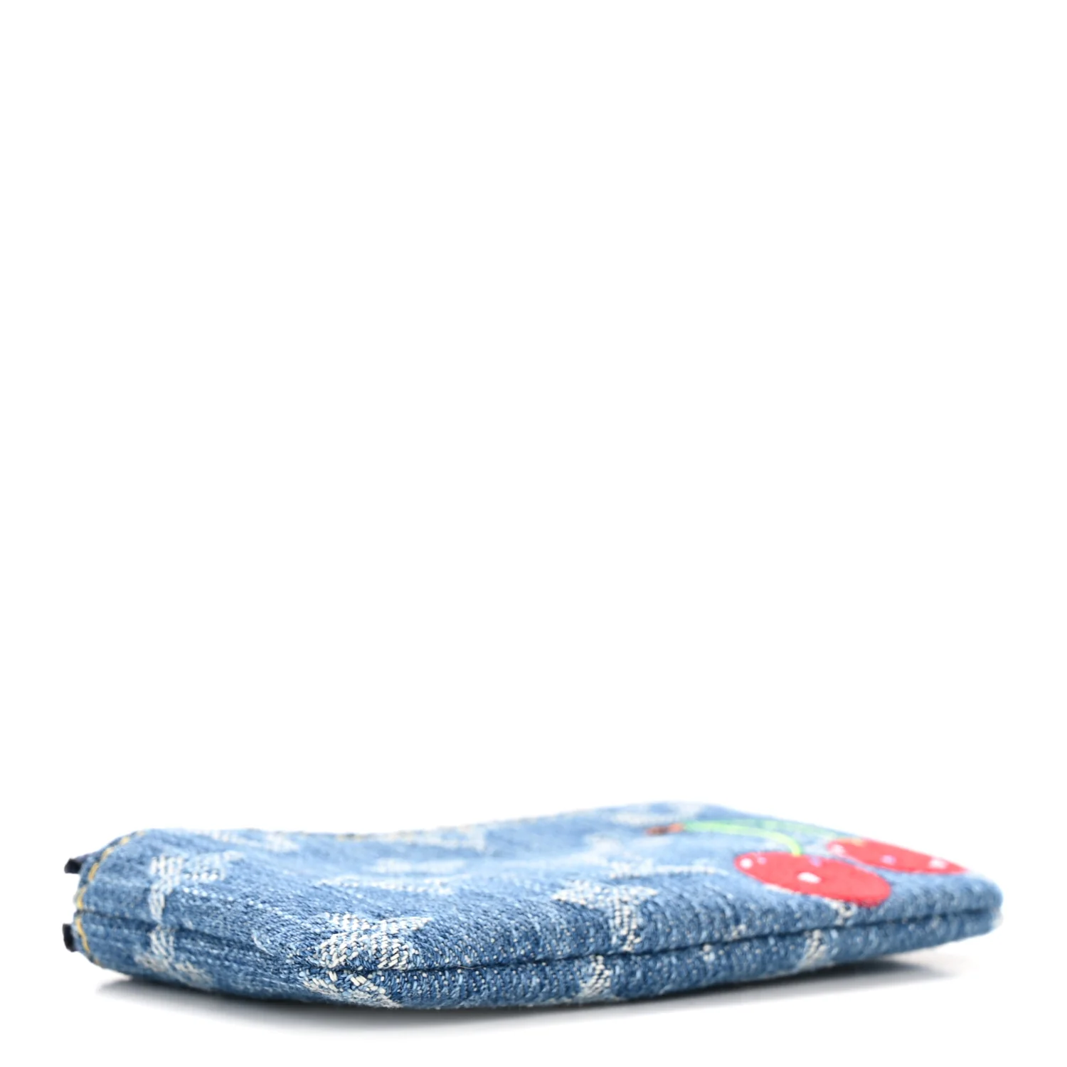 LV X TM Monogram Denim Cerises Key Pouch Blue - Image 4