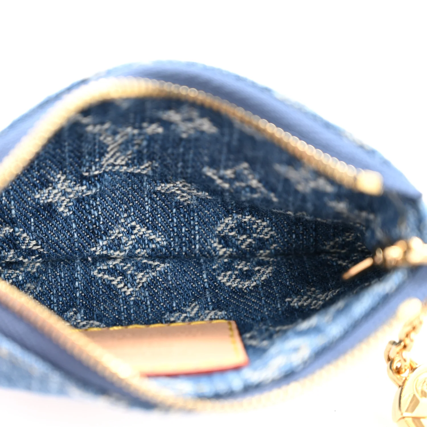LV X TM Monogram Denim Cerises Key Pouch Blue - Image 5