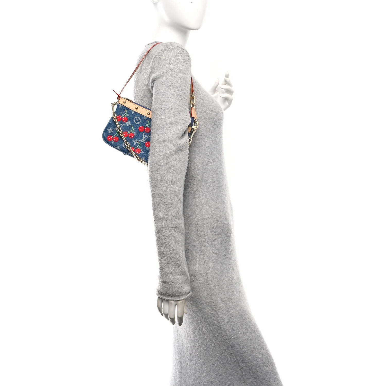 LV X TM Monogram Denim Cerises Pochette Accessories Blue - Image 2