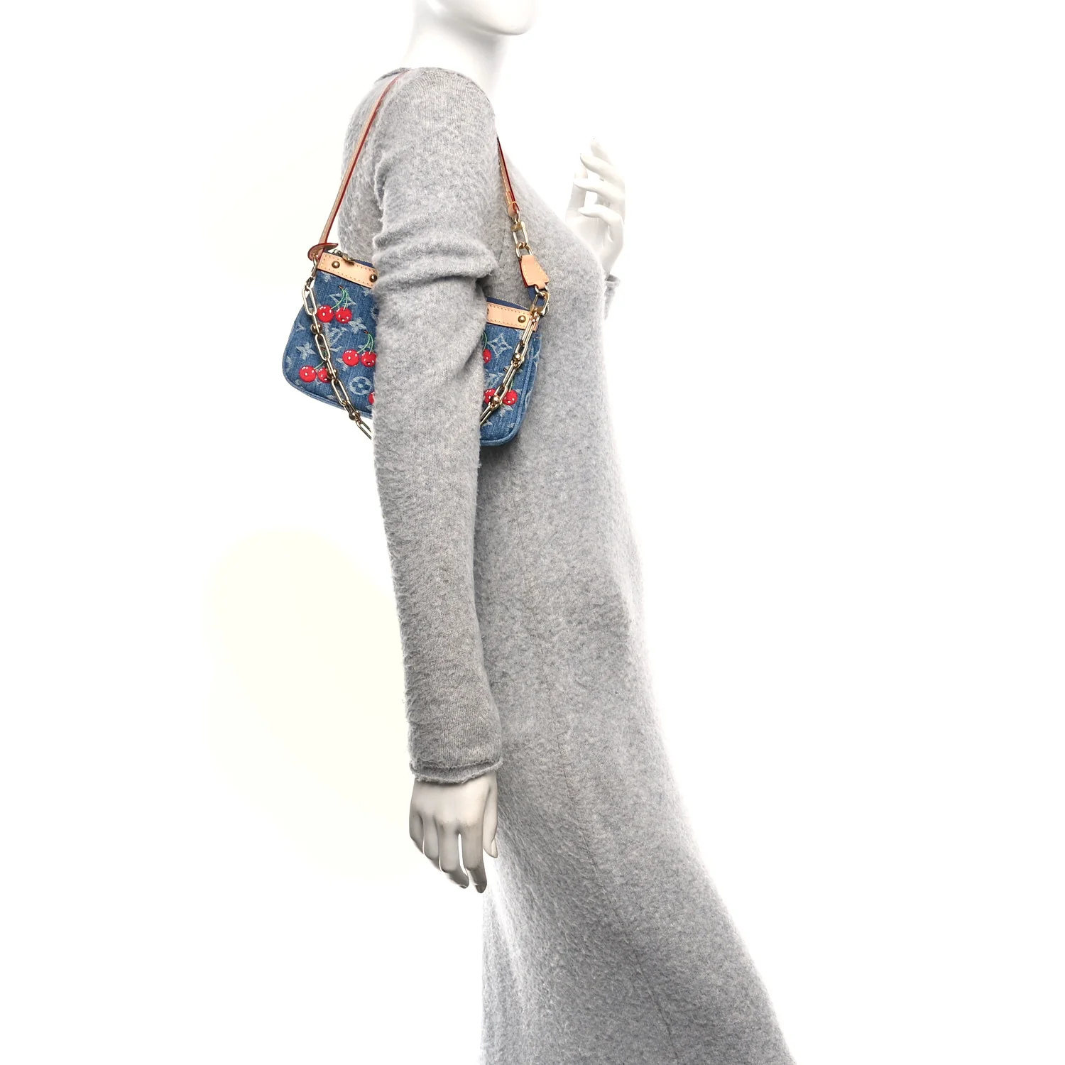 LV X TM Monogram Denim Cerises Pochette Accessories Blue - Image 2