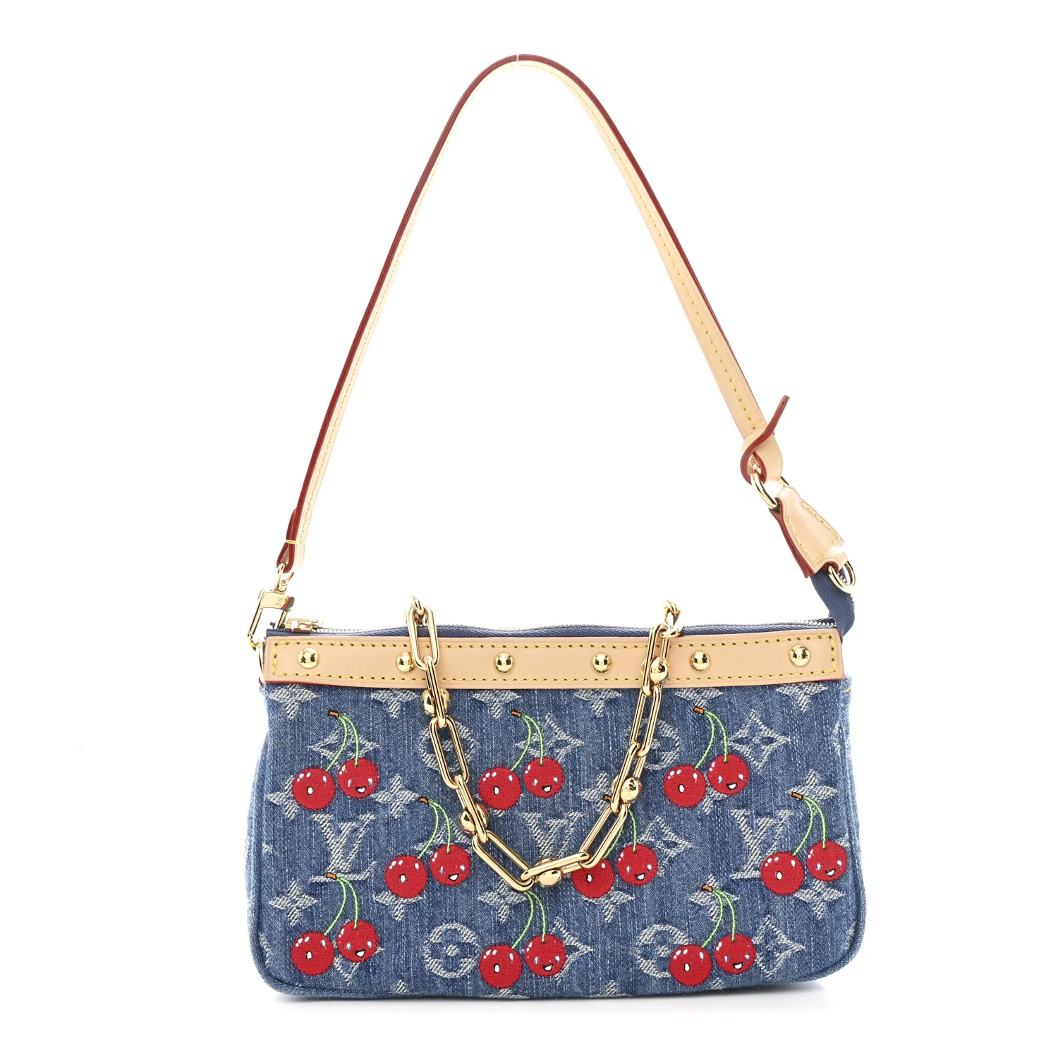 LV X TM Monogram Denim Cerises Pochette Accessories Blue