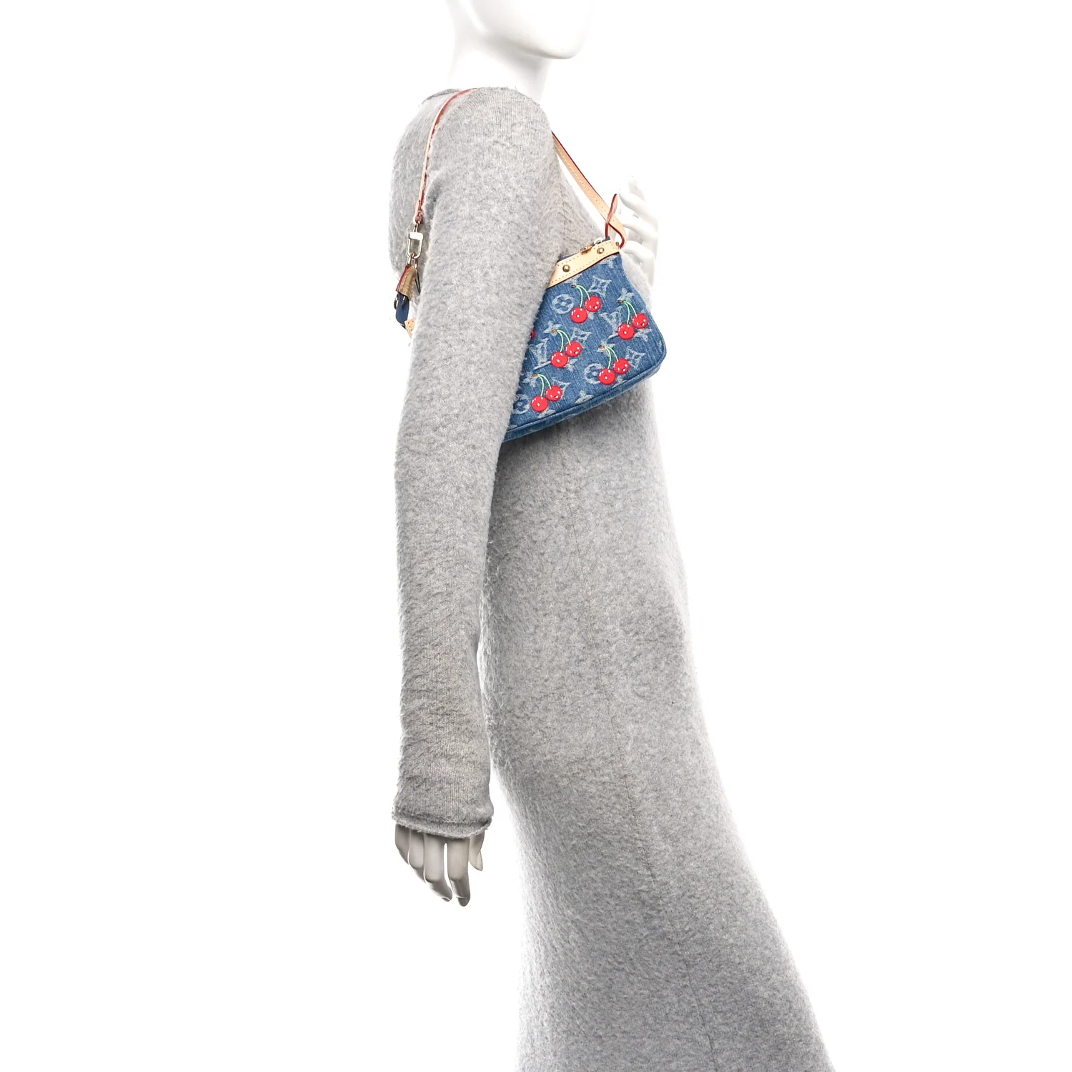 LV X TM Monogram Denim Cerises Pochette Accessories Blue - Image 2
