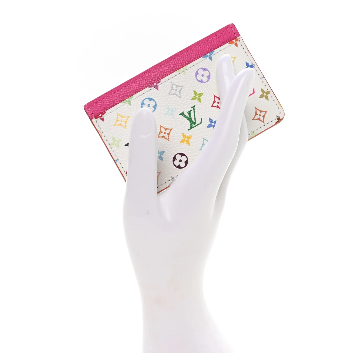 LV X TM Monogram Multicolor Card Holder Kawaii Pink - Image 2