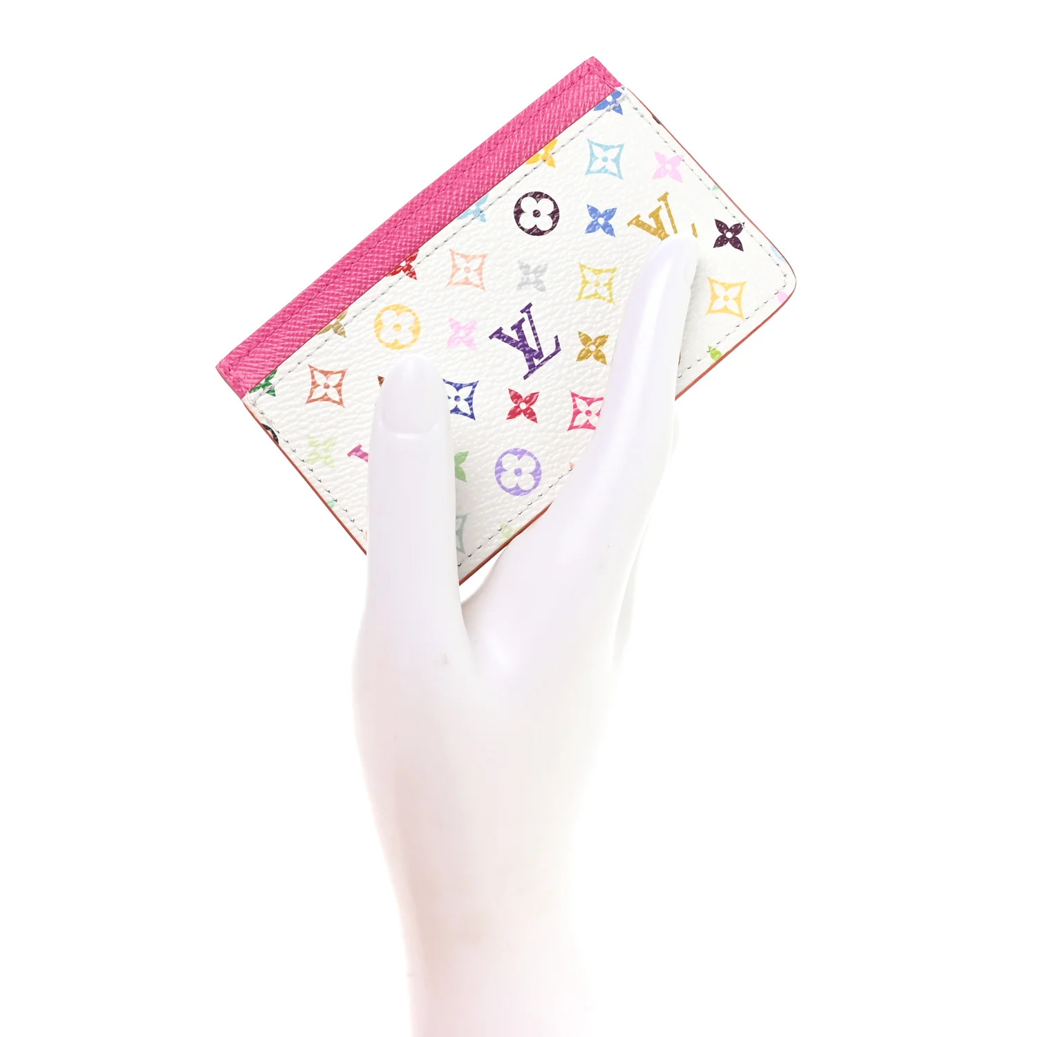 LV X TM Monogram Multicolor Card Holder Kawaii Pink - Image 2
