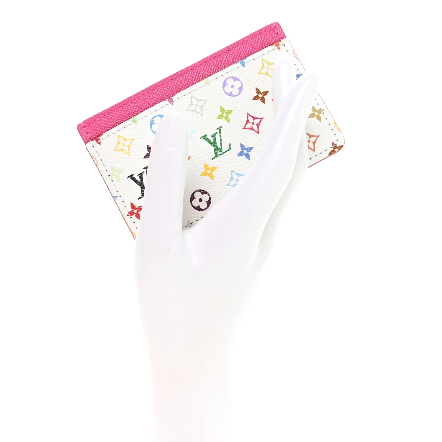 LV X TM Monogram Multicolor Card Holder Kawaii Pink - Image 2