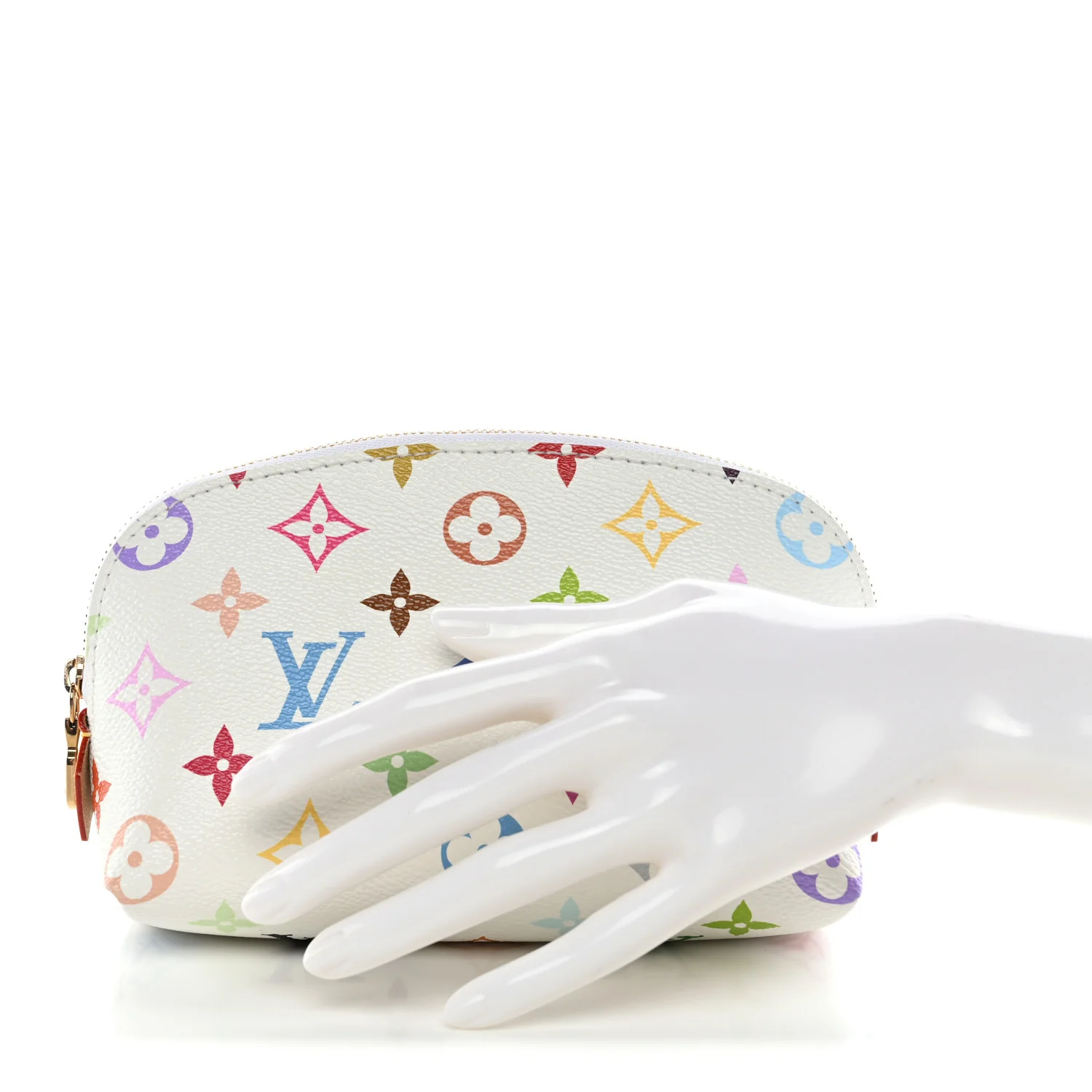 LV X TM Monogram Multicolor Cosmetic Pouch PM White - Image 2