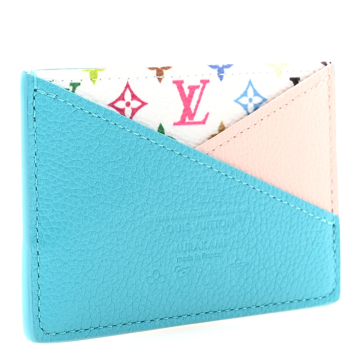 LV X TM Monogram Multicolor Criss-Cross Card Holder Kabira Blue Rose - Image 3