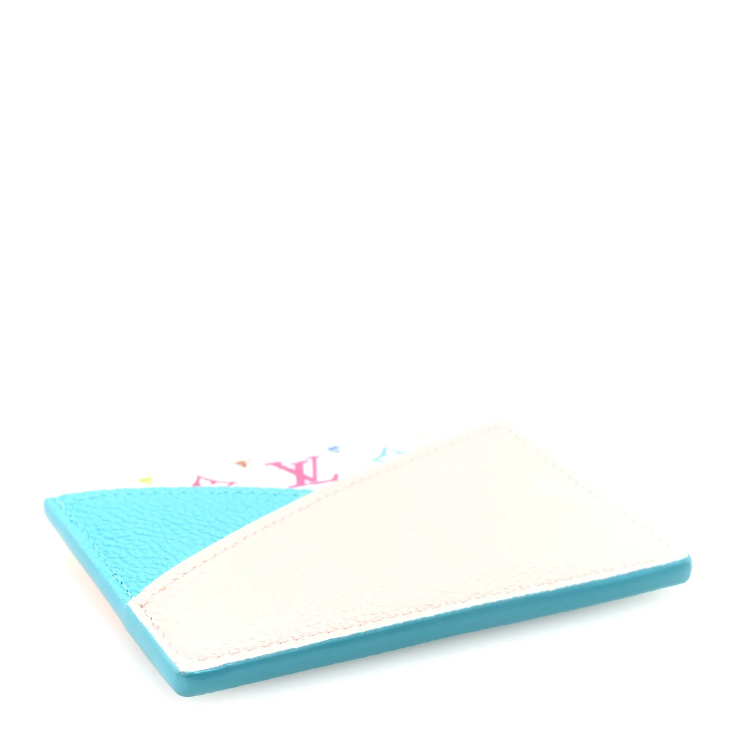 LV X TM Monogram Multicolor Criss-Cross Card Holder Kabira Blue Rose - Image 4