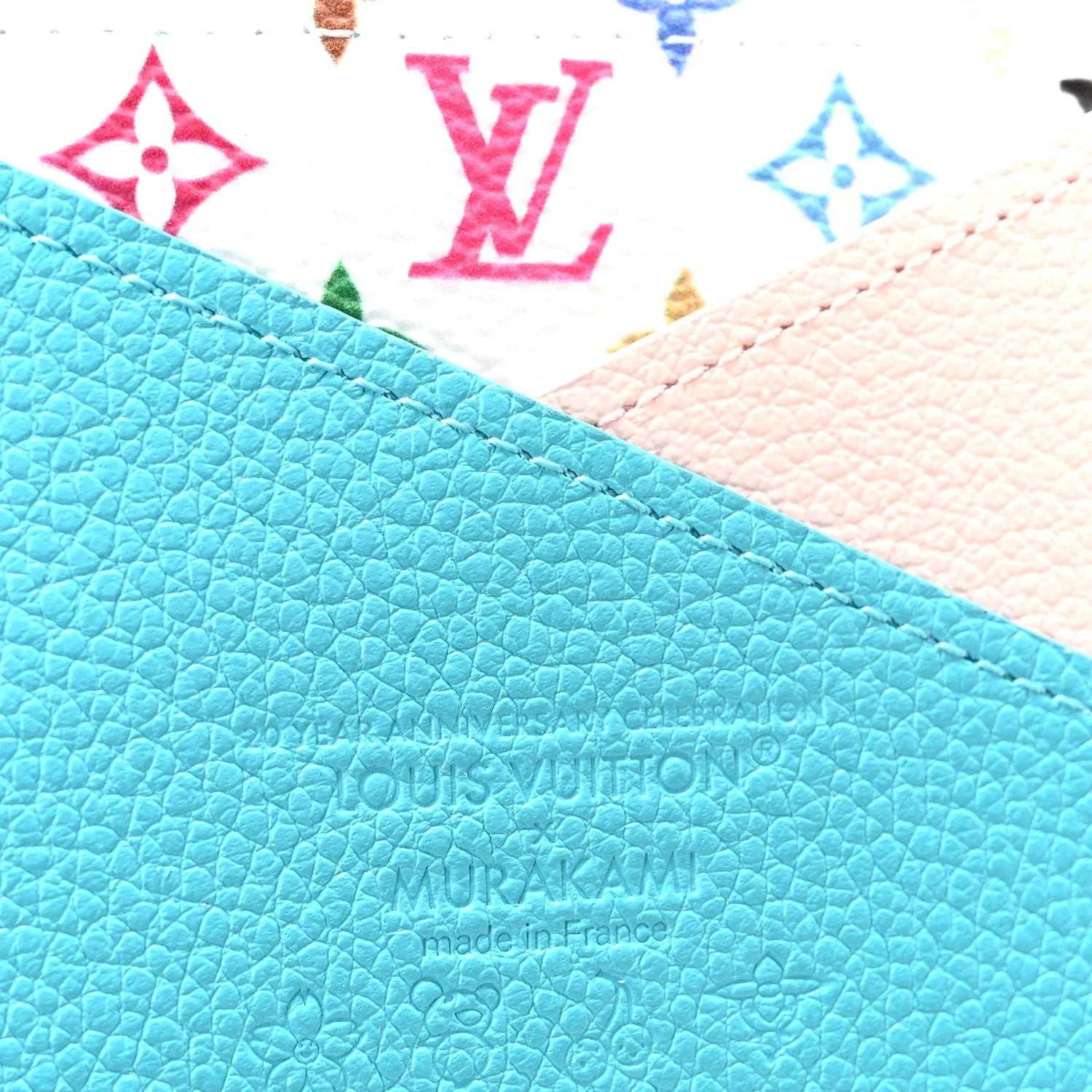 LV X TM Monogram Multicolor Criss-Cross Card Holder Kabira Blue Rose - Image 6