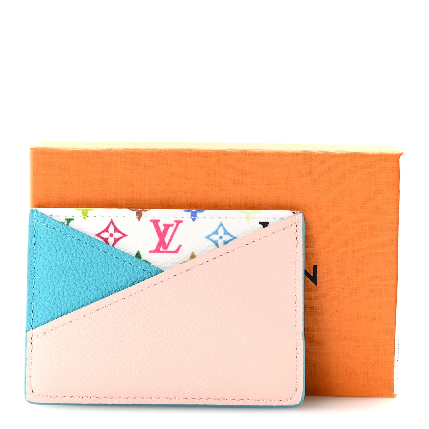 LV X TM Monogram Multicolor Criss-Cross Card Holder Kabira Blue Rose - Image 7