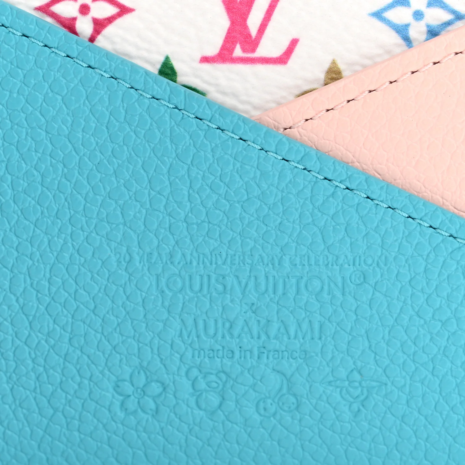 LV X TM Monogram Multicolor Criss-Cross Card Holder Kabira Blue Rose - Image 11