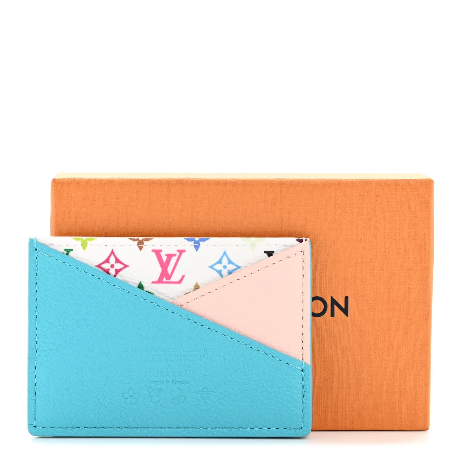LV X TM Monogram Multicolor Criss-Cross Card Holder Kabira Blue Rose - Image 16