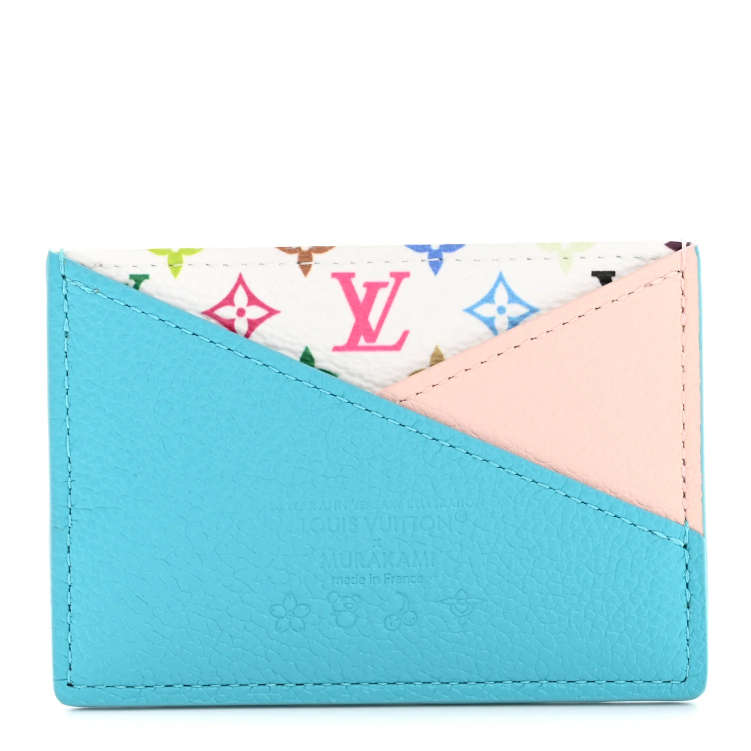LV X TM Monogram Multicolor Criss-Cross Card Holder Kabira Blue Rose - Image 2