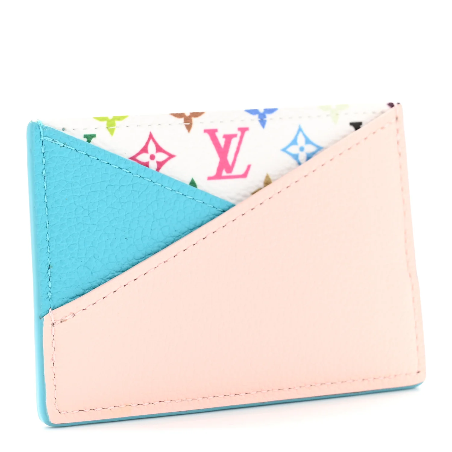 LV X TM Monogram Multicolor Criss-Cross Card Holder Kabira Blue Rose - Image 6