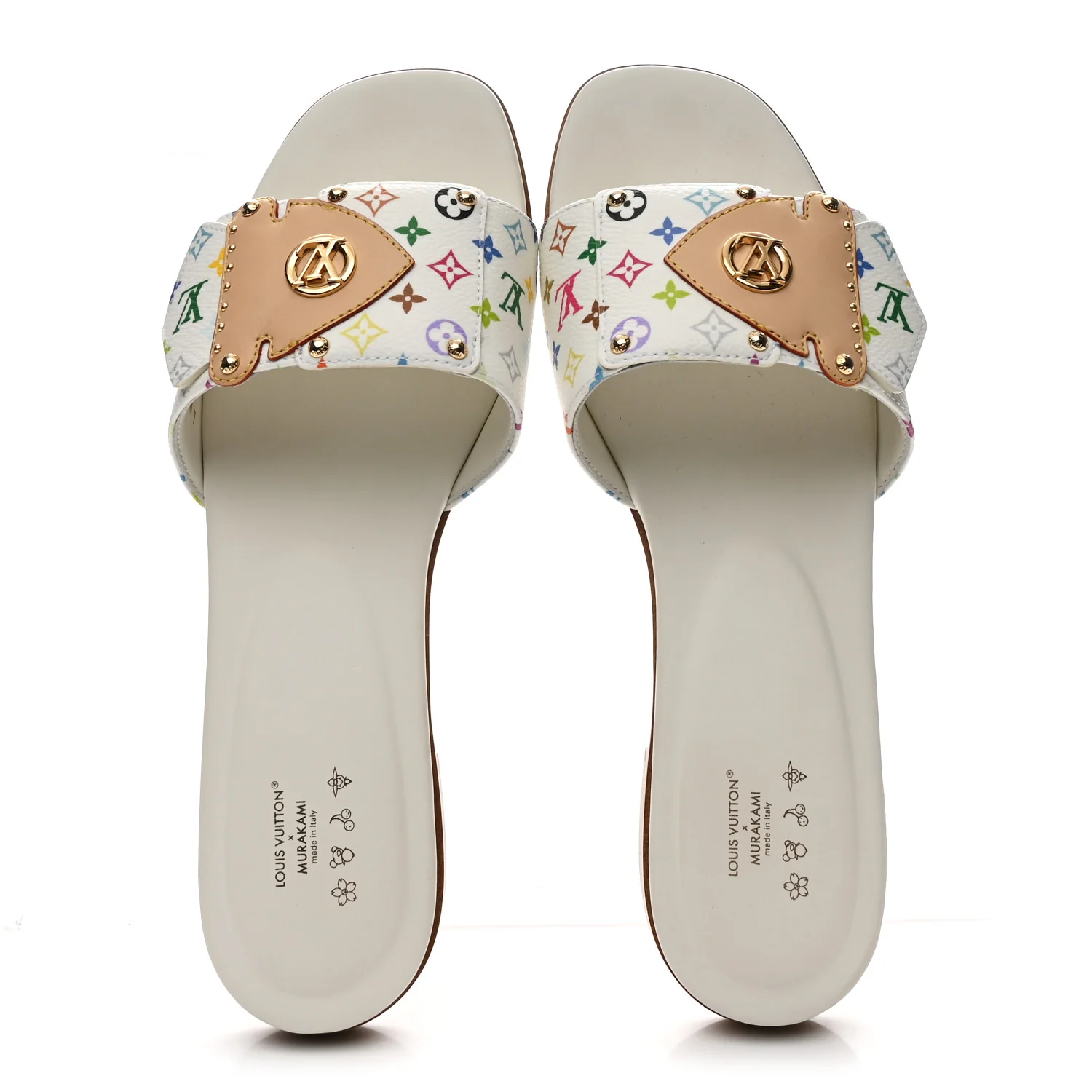 LV X TM Monogram Multicolor Frame Flat Mule Sandals 38 White Multicolor - Image 2