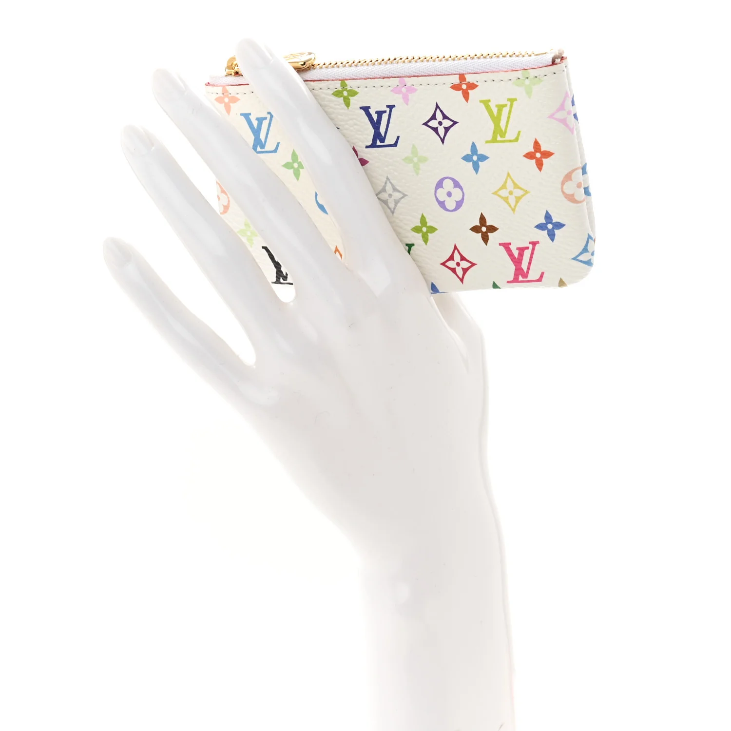 LV X TM Monogram Multicolor Key Pouch White - Image 2