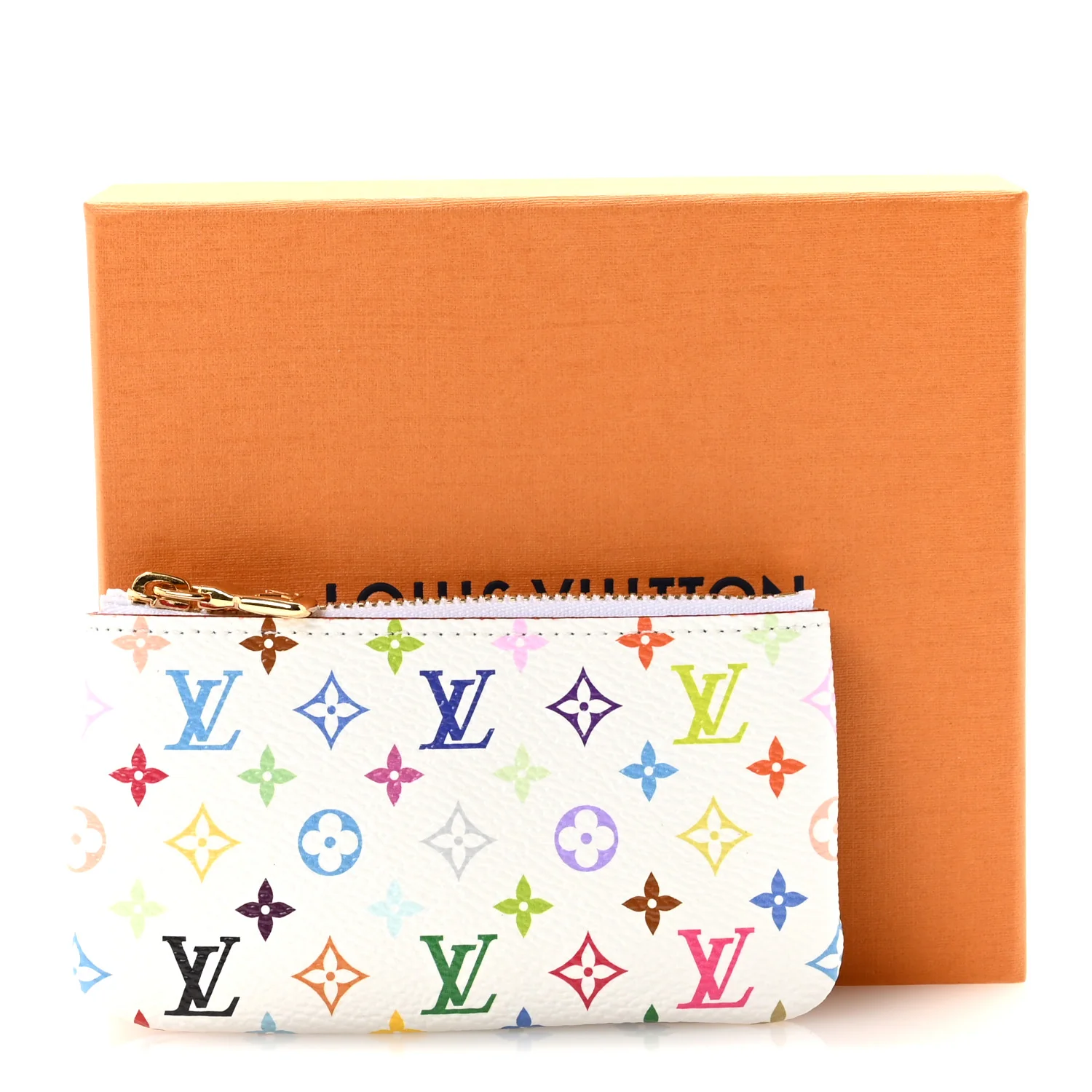 LV X TM Monogram Multicolor Key Pouch White - Image 7