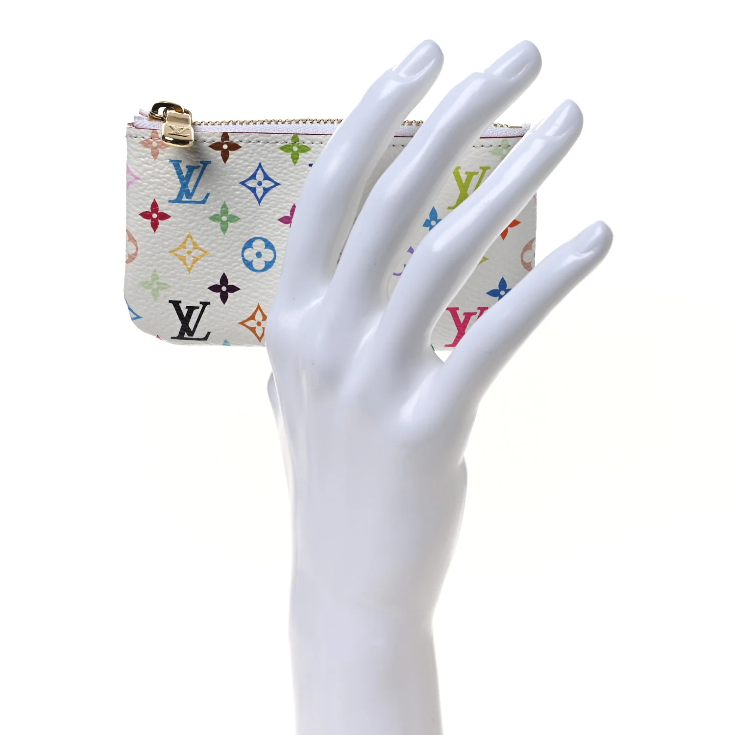 LV X TM Monogram Multicolor Key Pouch White - Image 2